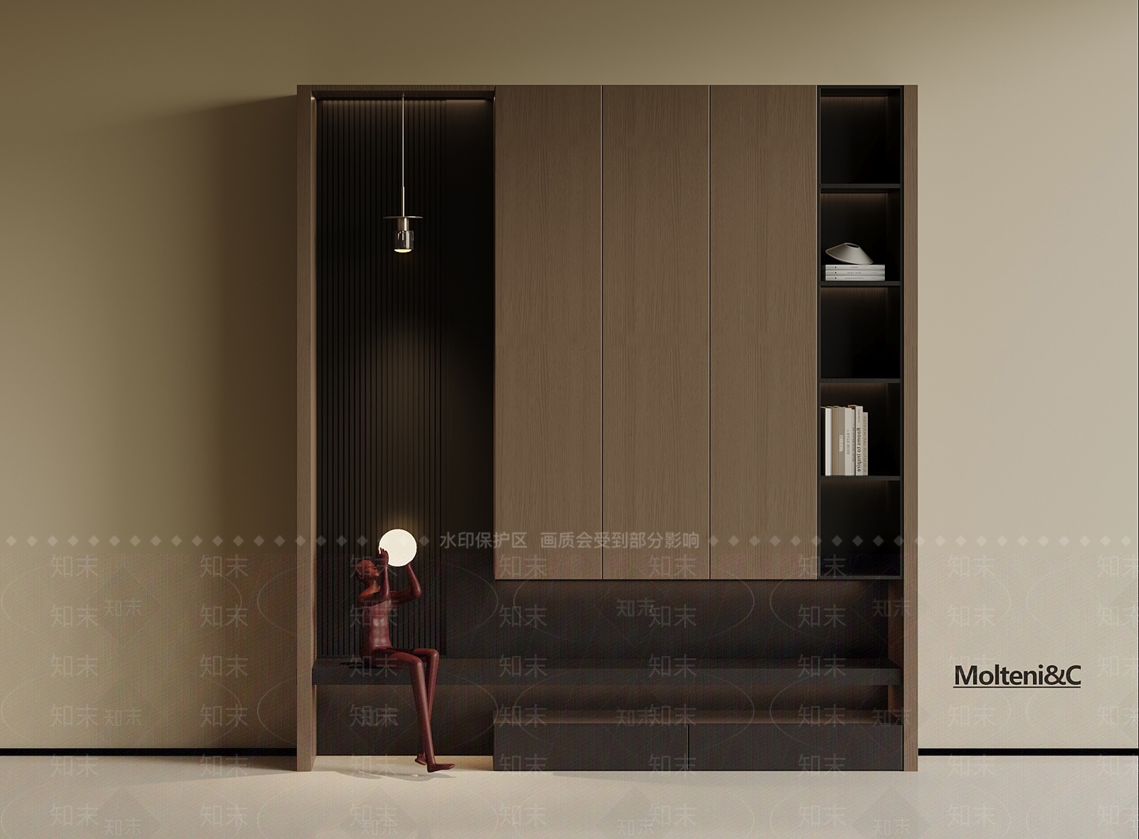 现代意式鞋柜3D模型下载【ID:1192102828】