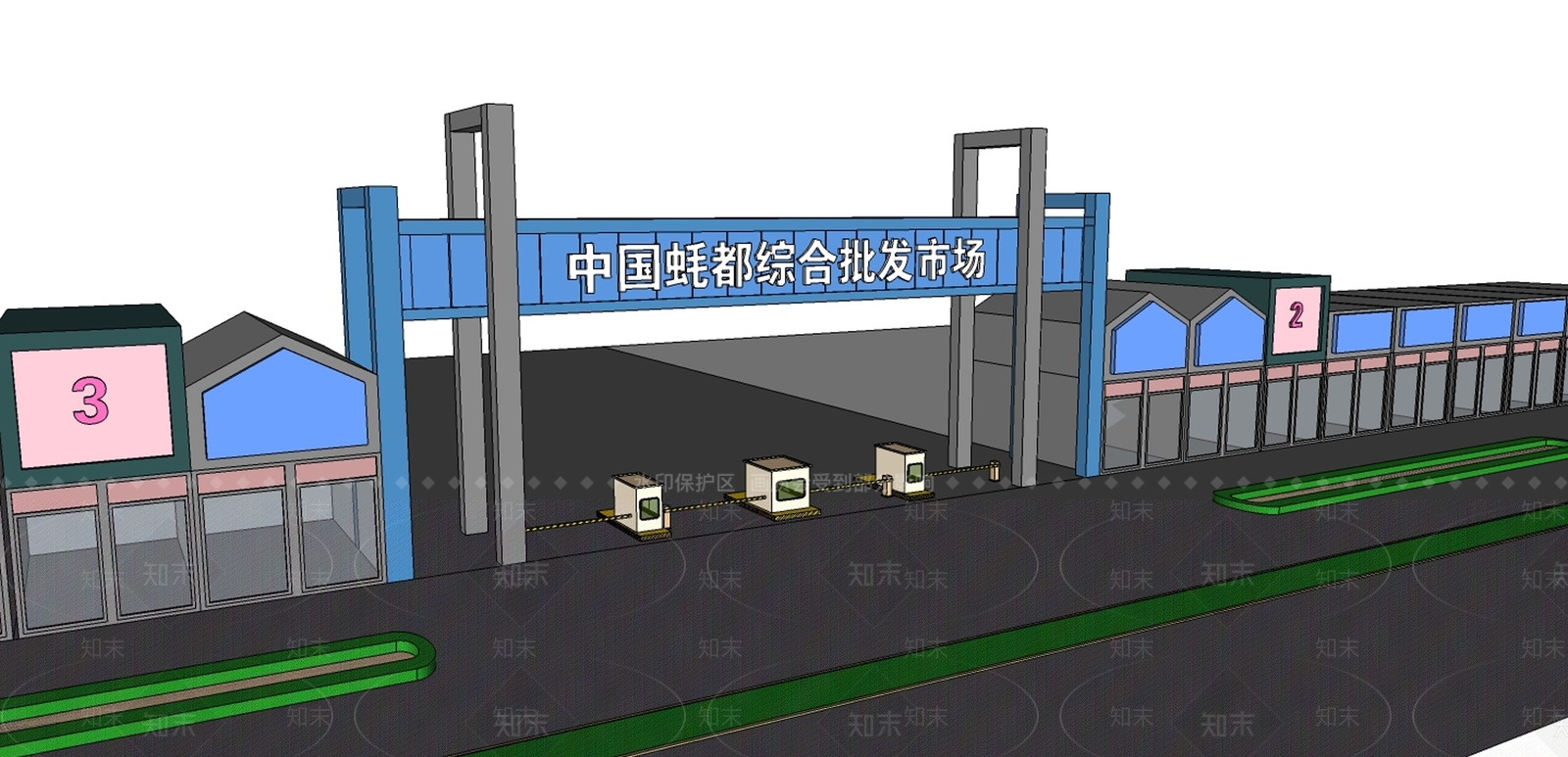 现代农贸市场SU模型下载【ID:1192103632】
