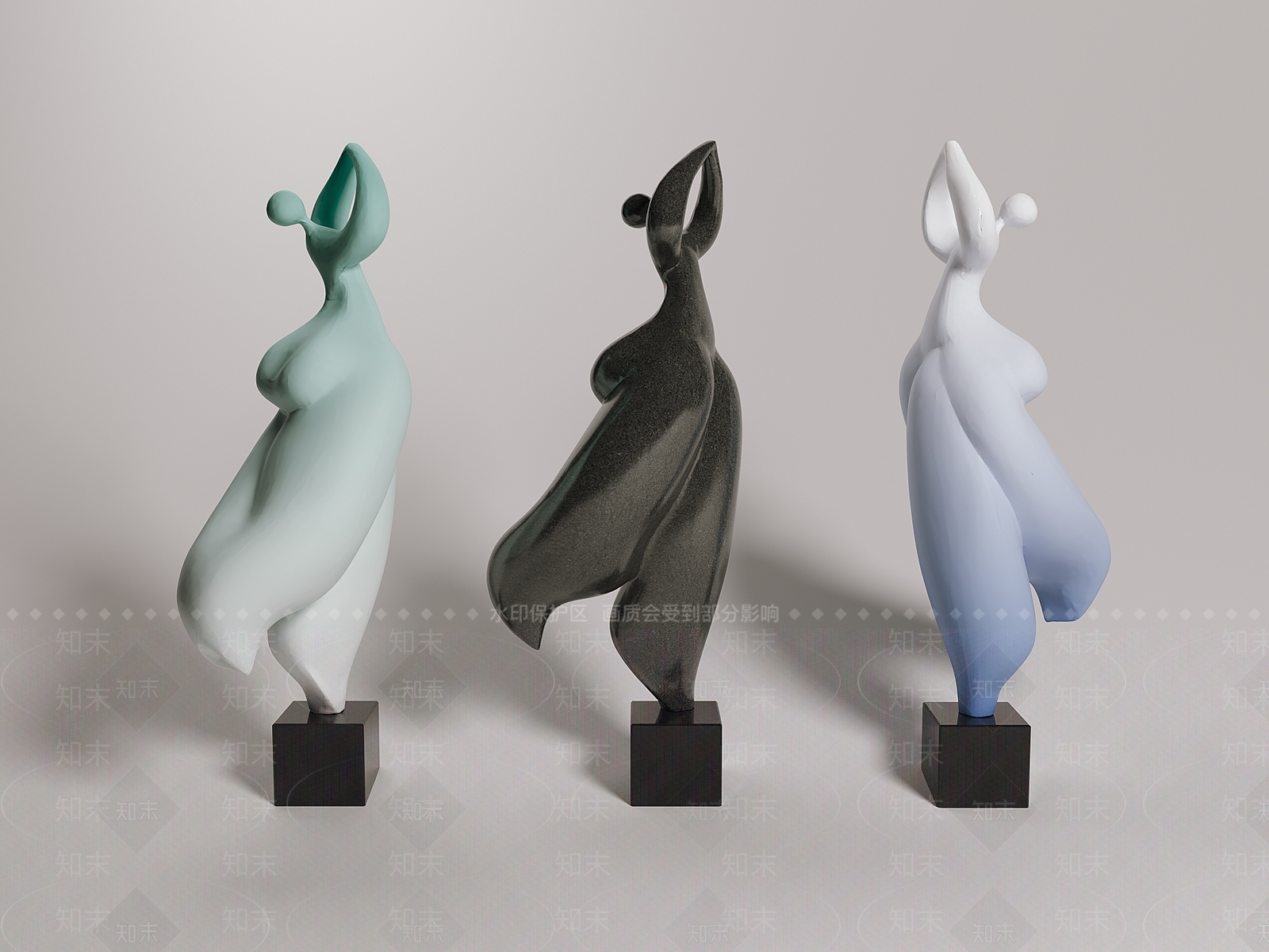 现代奶油雕塑摆件3D模型下载【ID:1192105077】