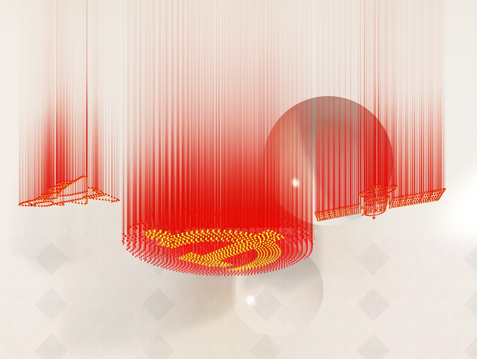 现代新中式党建展厅3D模型下载【ID:1192106306】