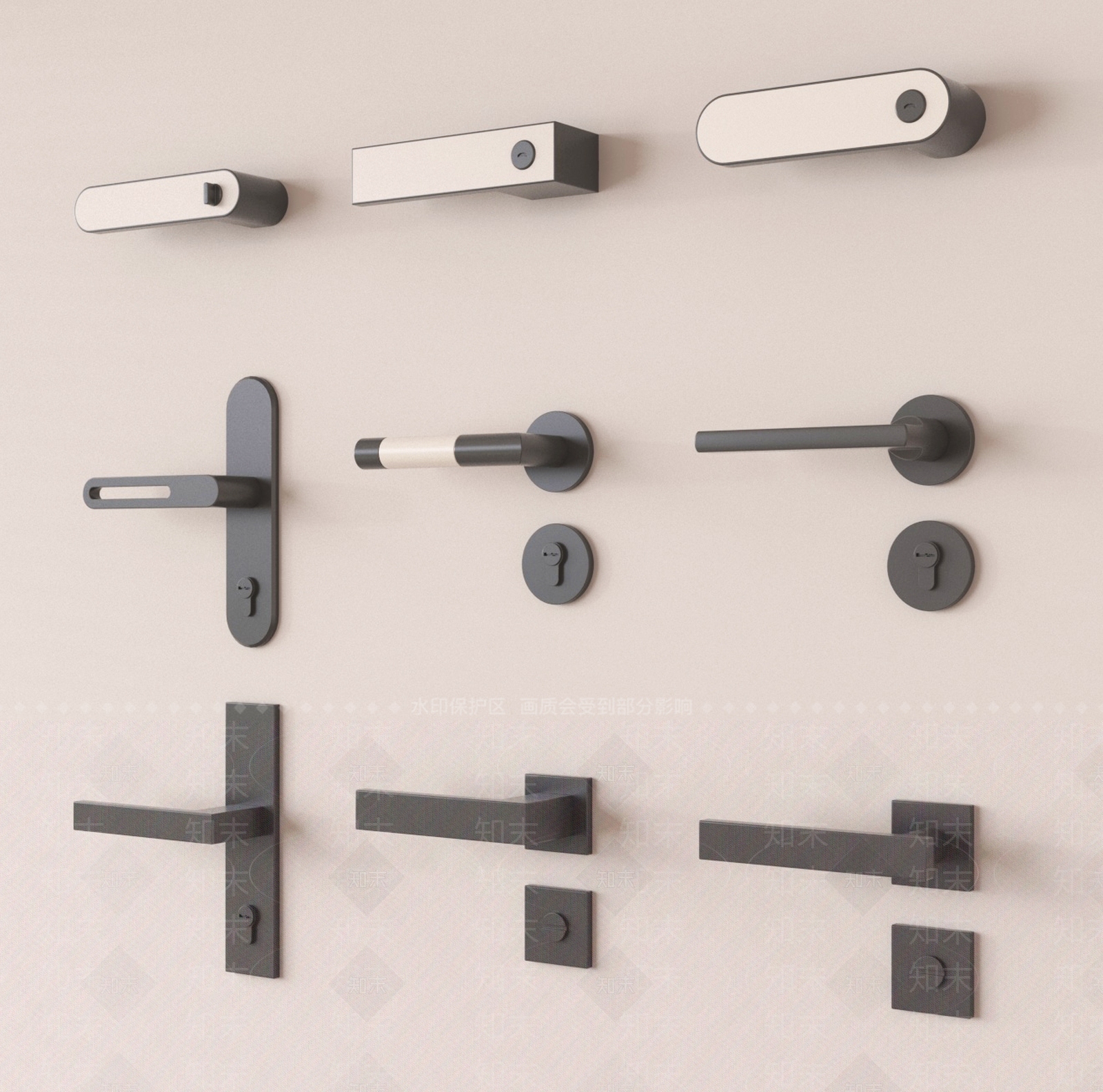 现代门把手SU模型下载【ID:1192108485】