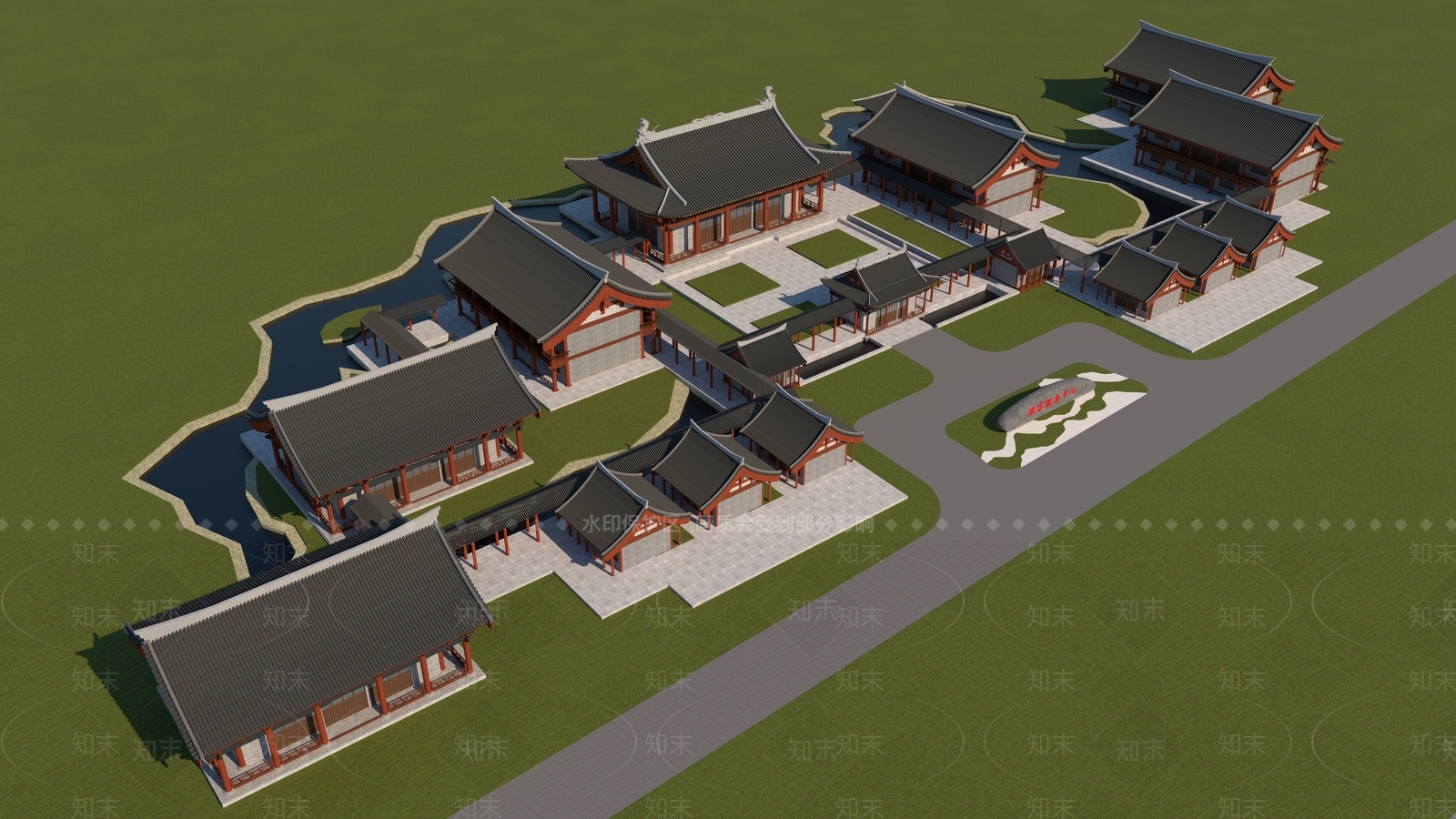 中式古建3D模型下载【ID:1192109421】