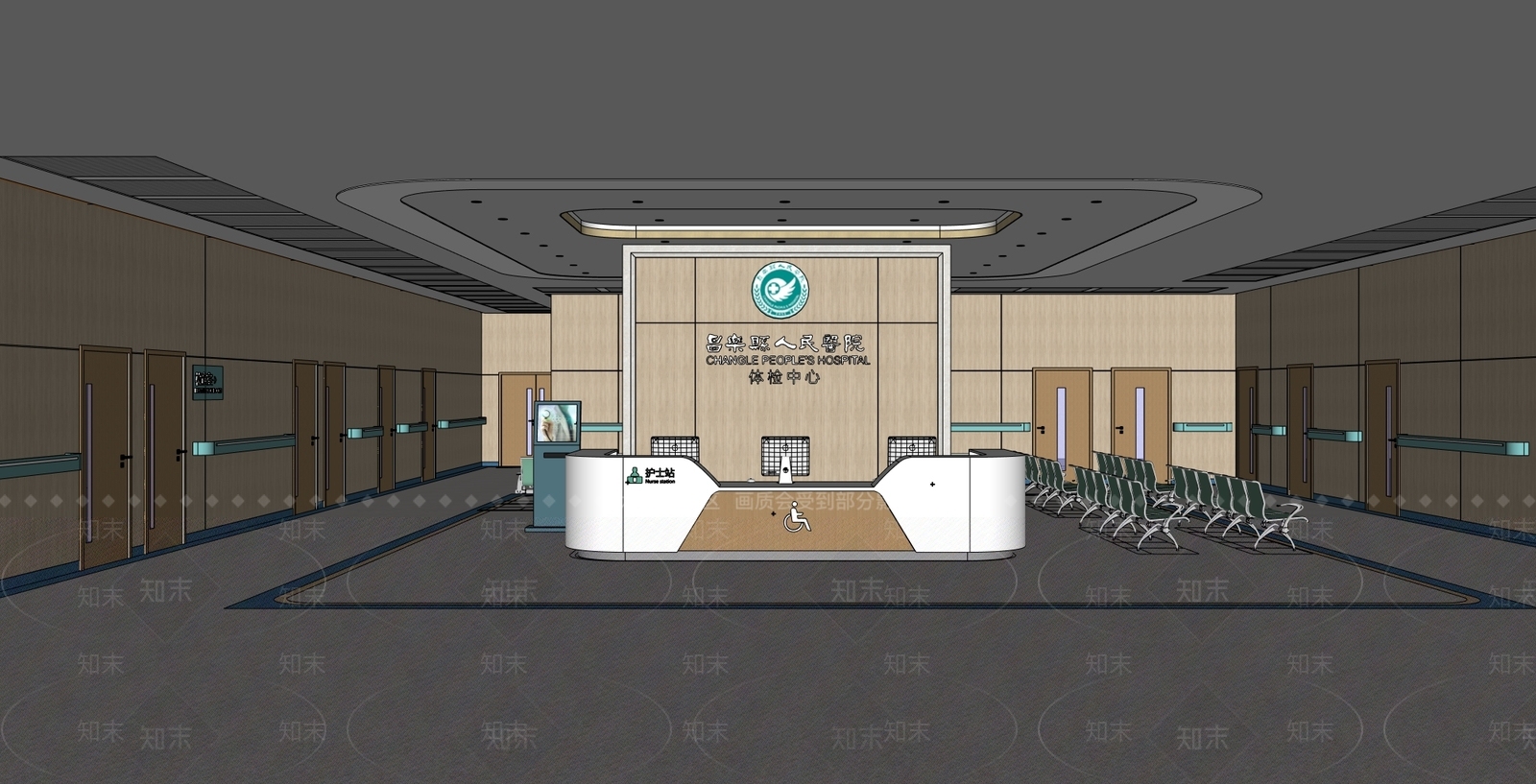 现代新中式医院SU模型下载【ID:1192111408】