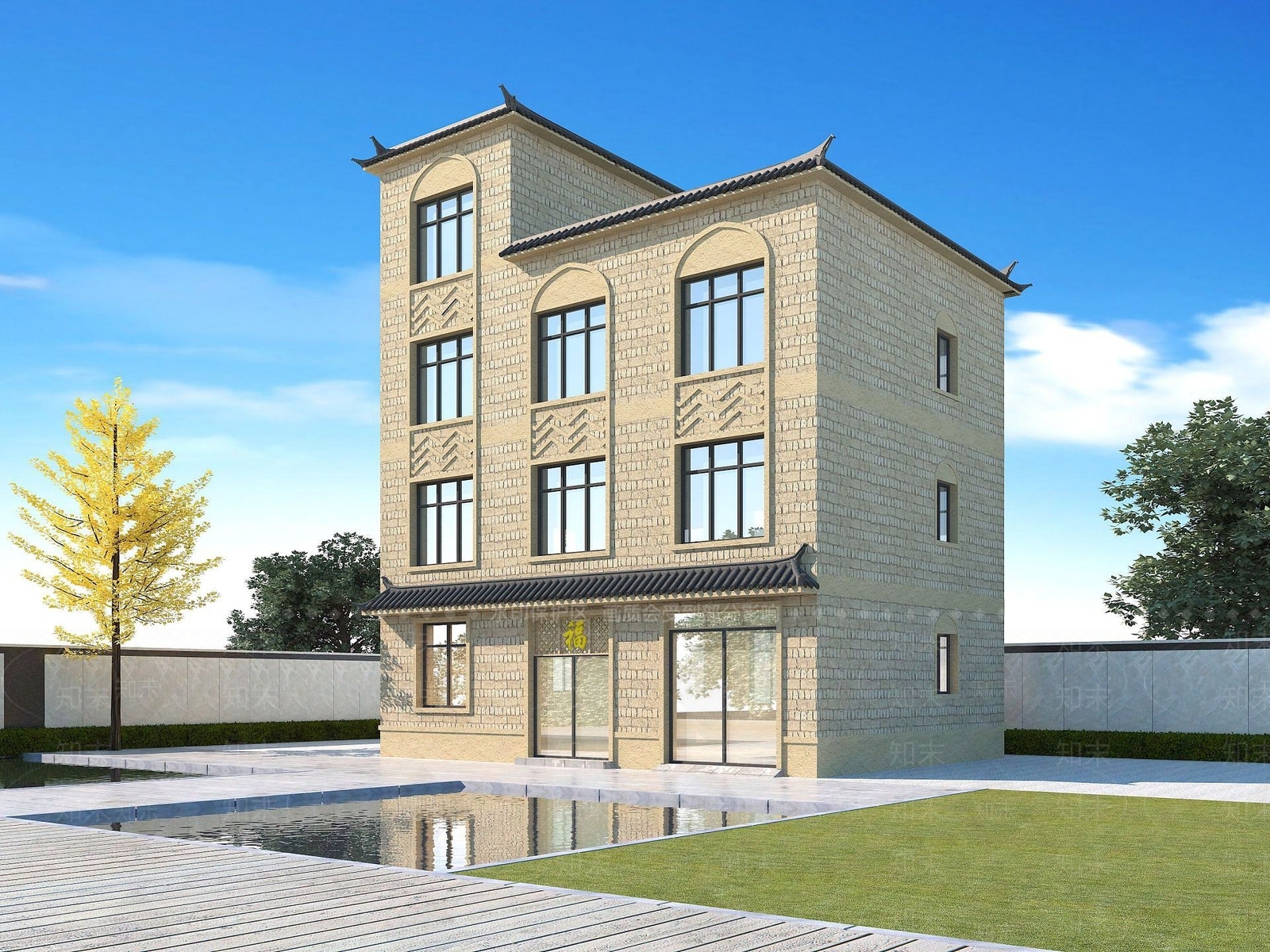 现代回族民居3D模型下载【ID:1192111441】