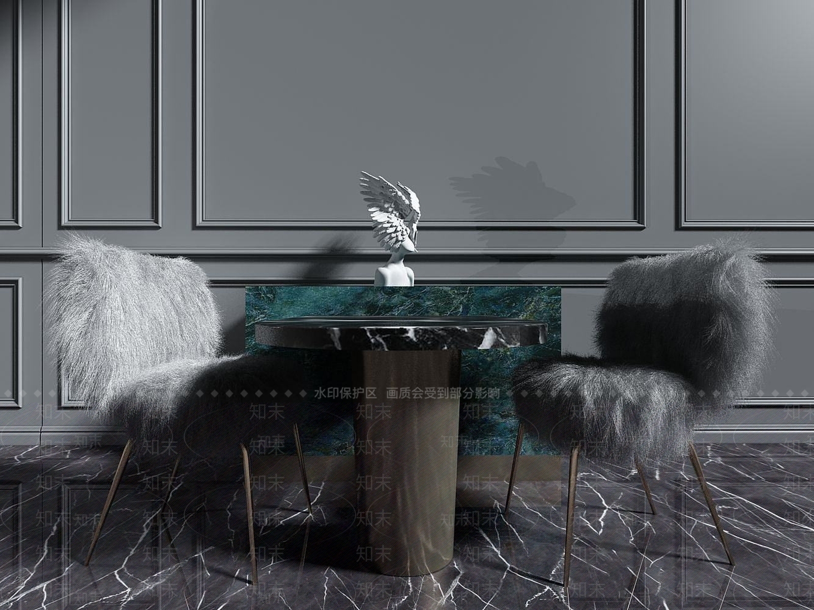 现代室内休闲区3D模型下载【ID:1192113928】