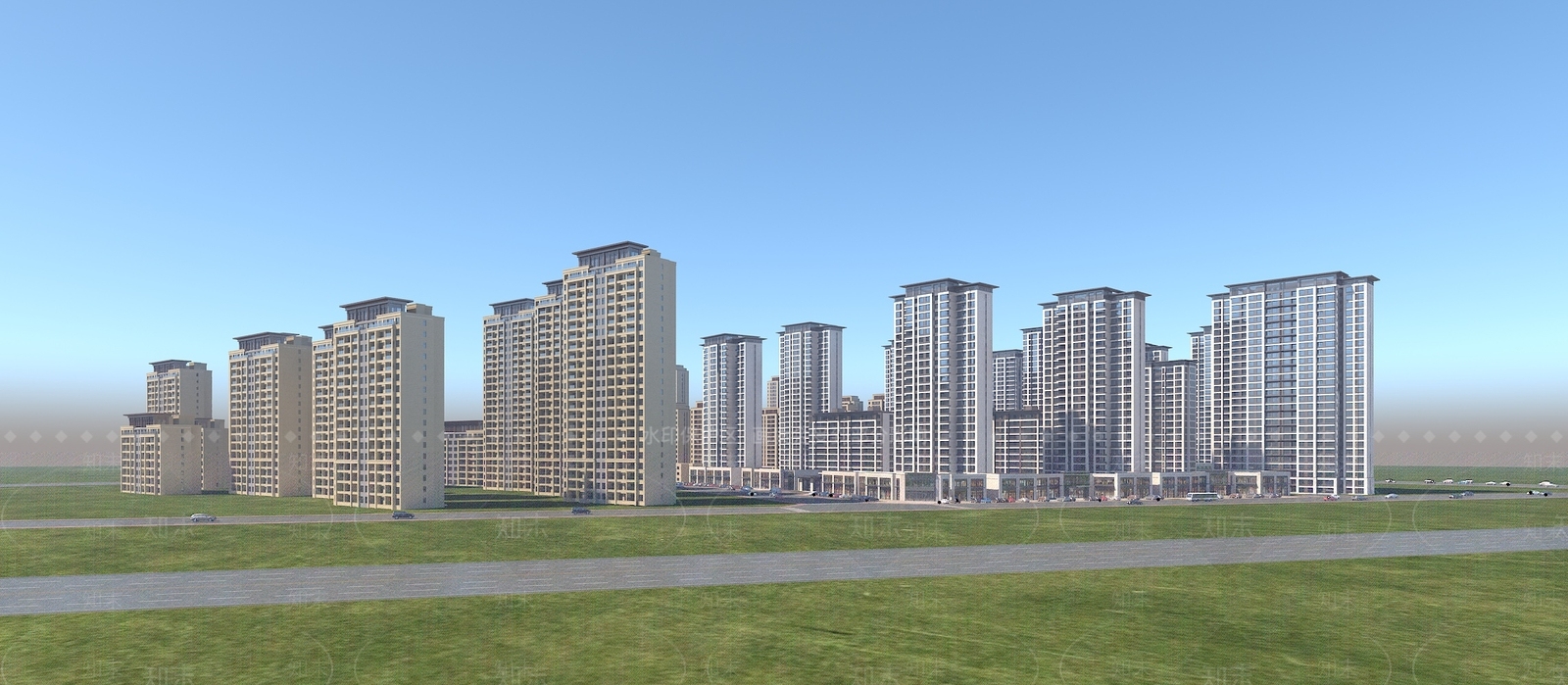 现代高层住宅3D模型下载【ID:1192115633】