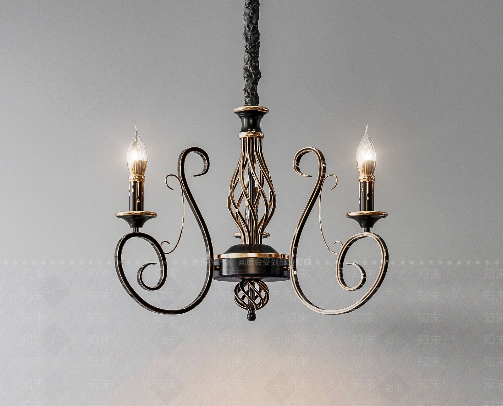 美式复古餐厅吊灯3D模型下载【ID:1192116326】