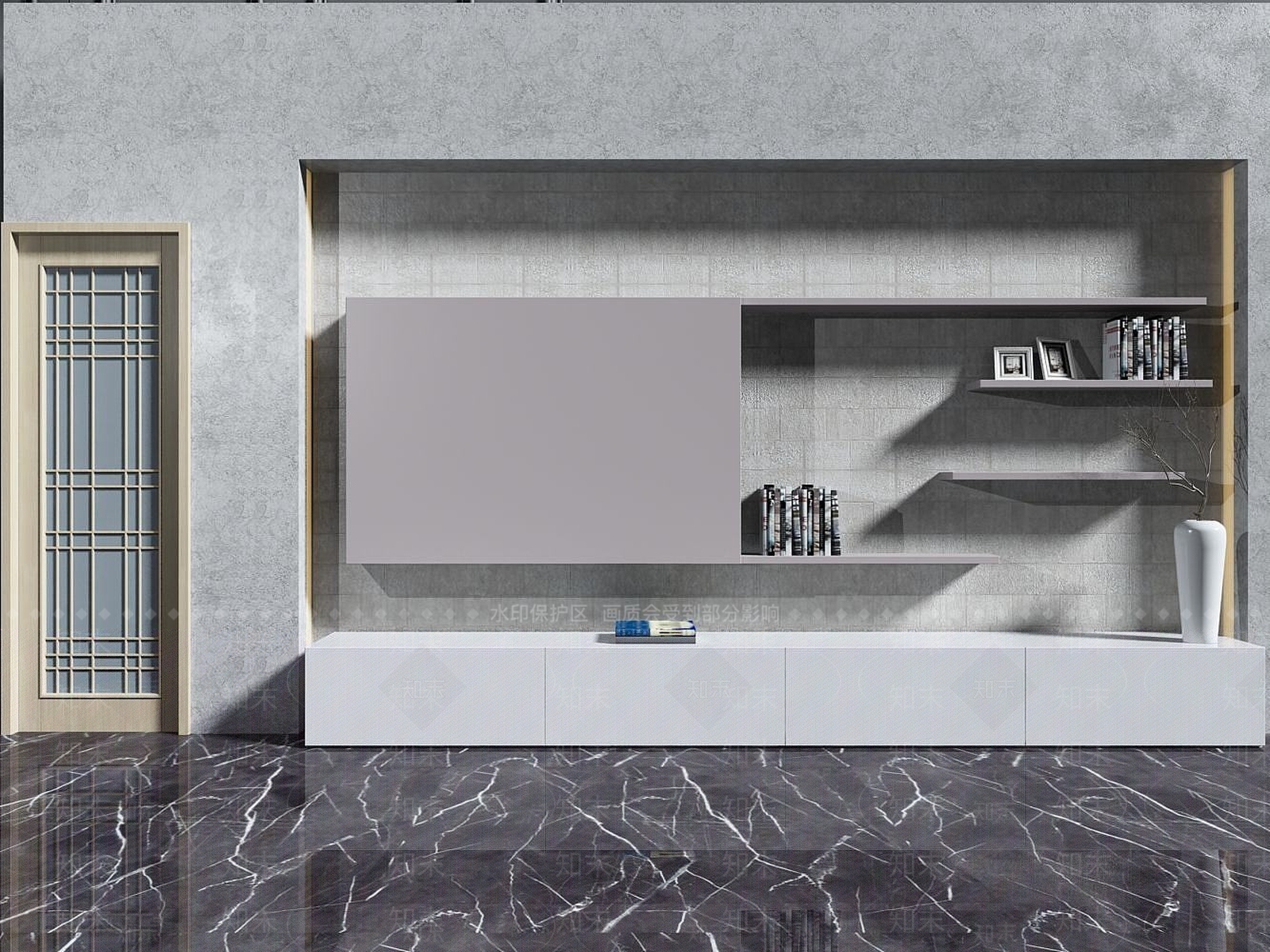 现代电视背景墙3D模型下载【ID:1192116288】