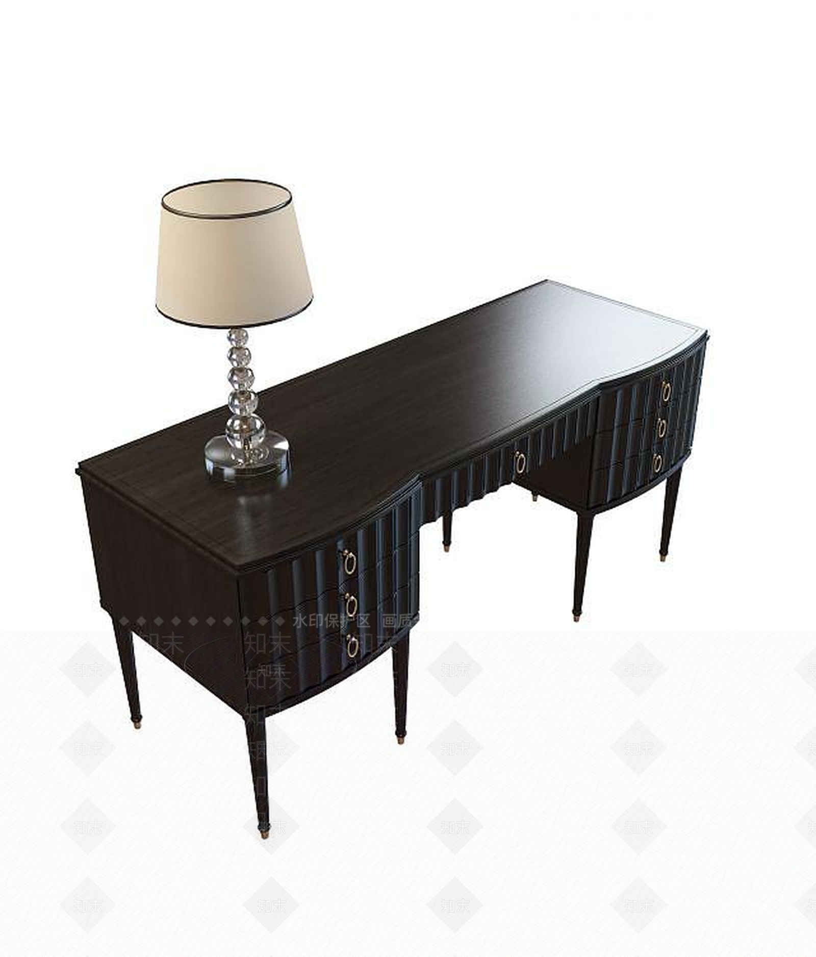 现代抽屉书房桌3D模型下载【ID:1192117055】