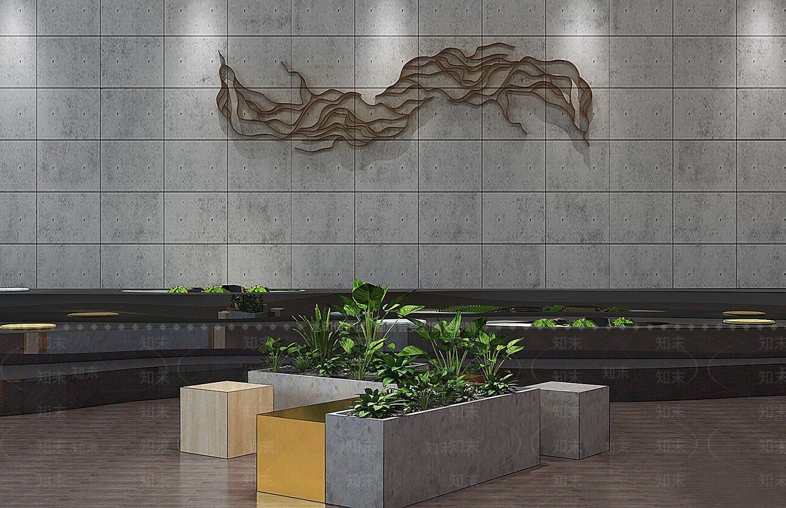 现代盆栽盆景植物3D模型下载【ID:1192118474】