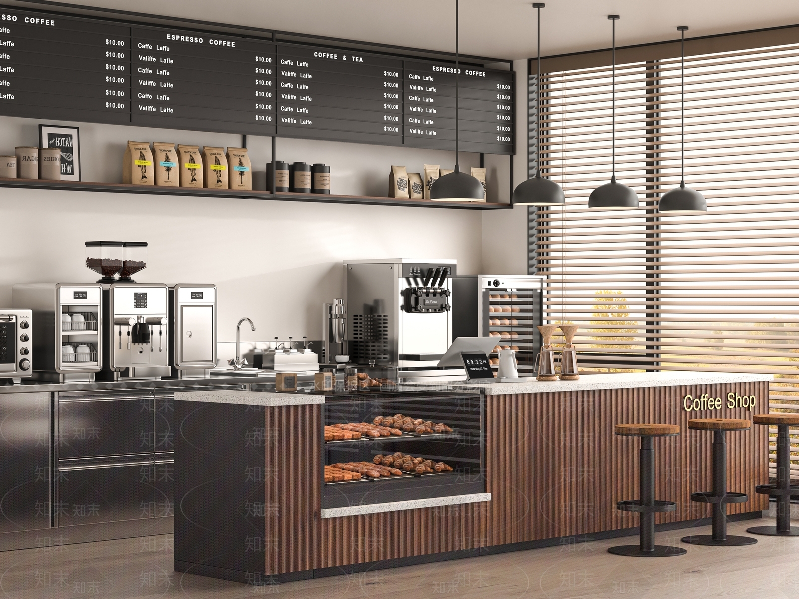 现代咖啡厅3D模型下载【ID:1192120692】