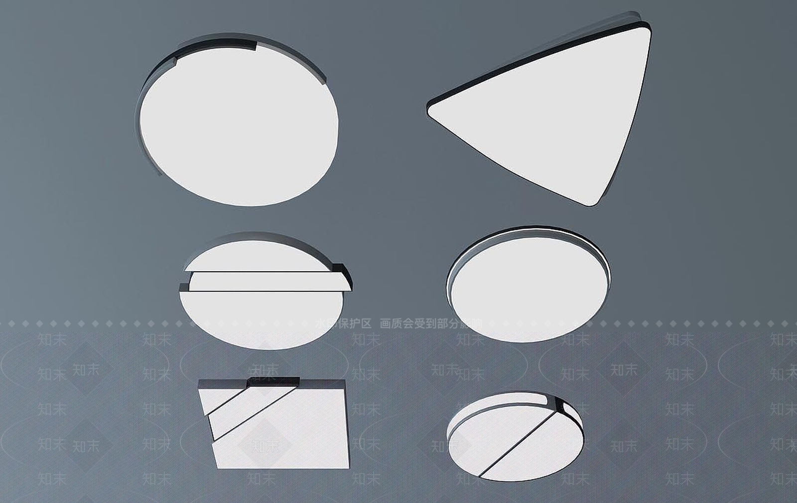 现代吸顶灯3D模型下载【ID:1192120433】