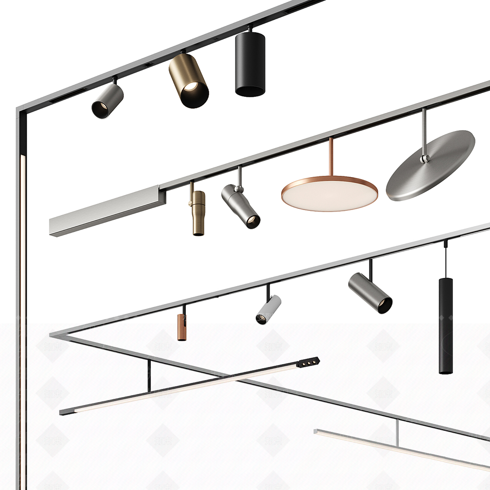 现代欧式客厅吸顶灯3D模型下载【ID:1192122513】