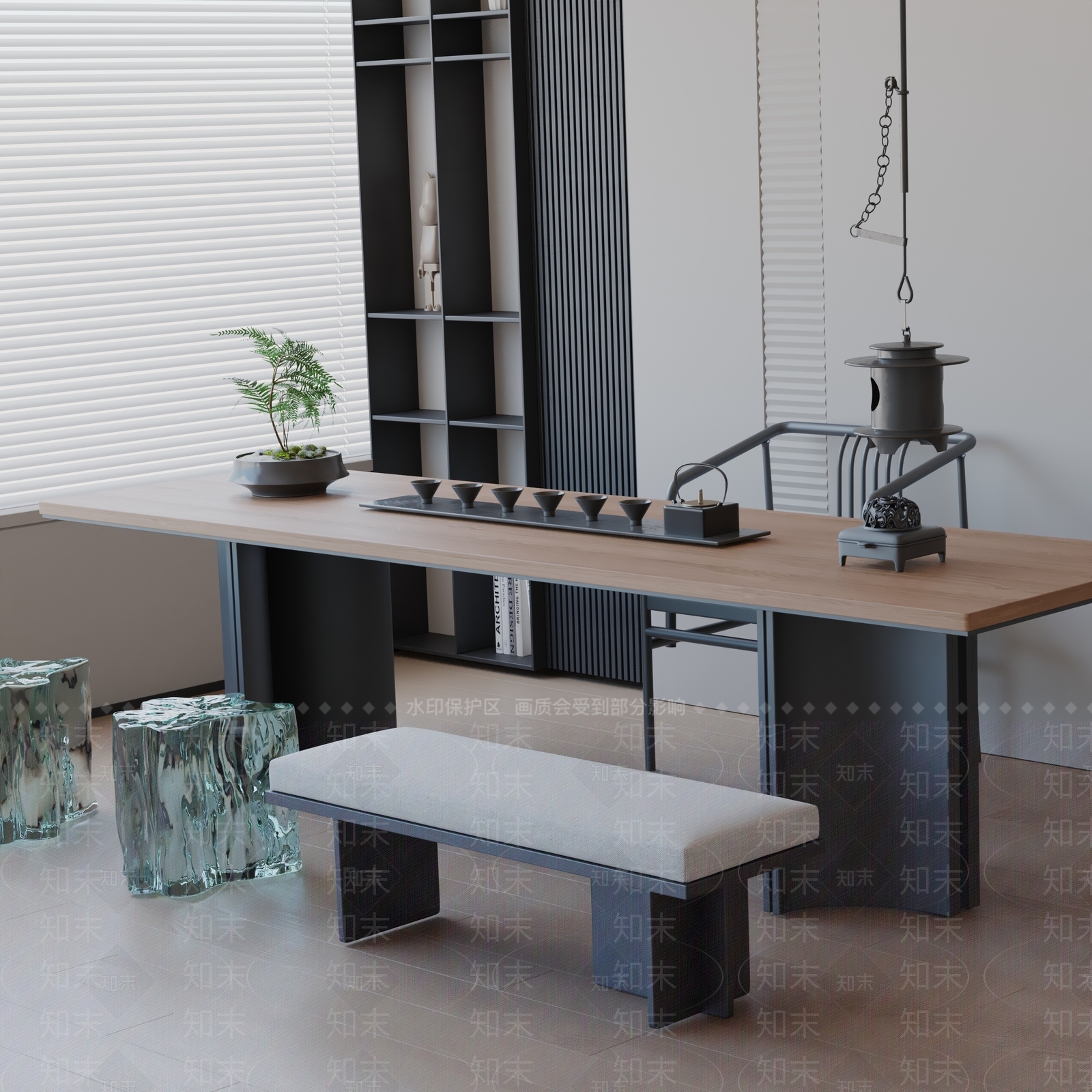 现代茶室3D模型下载【ID:1192123839】