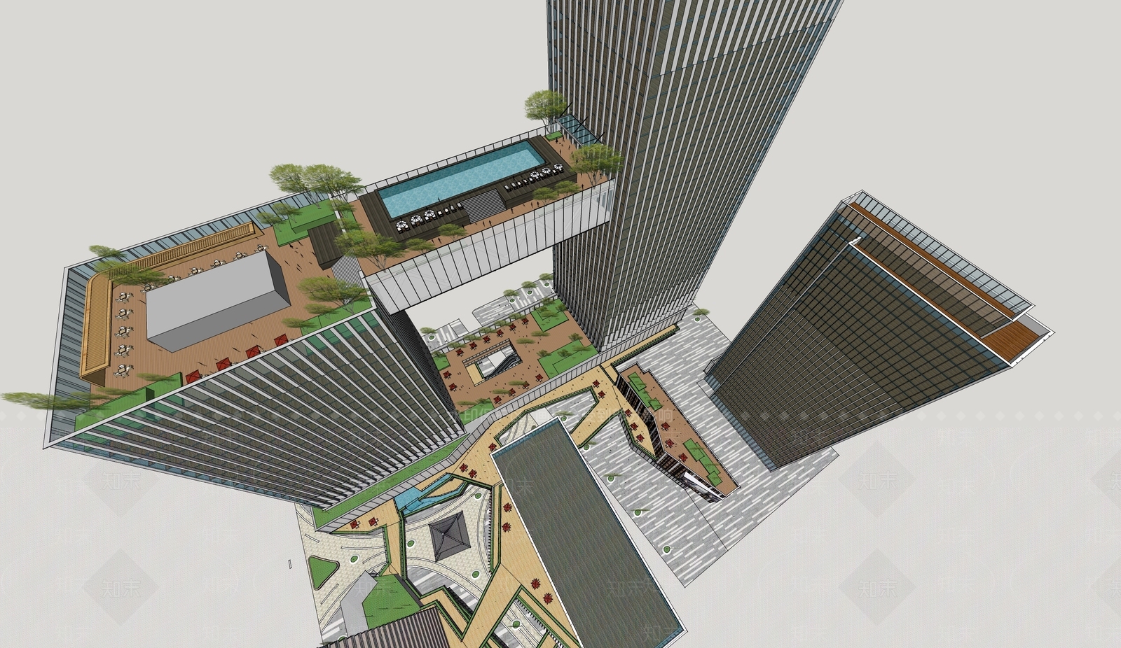 现代办公楼SU模型下载【ID:1192123914】