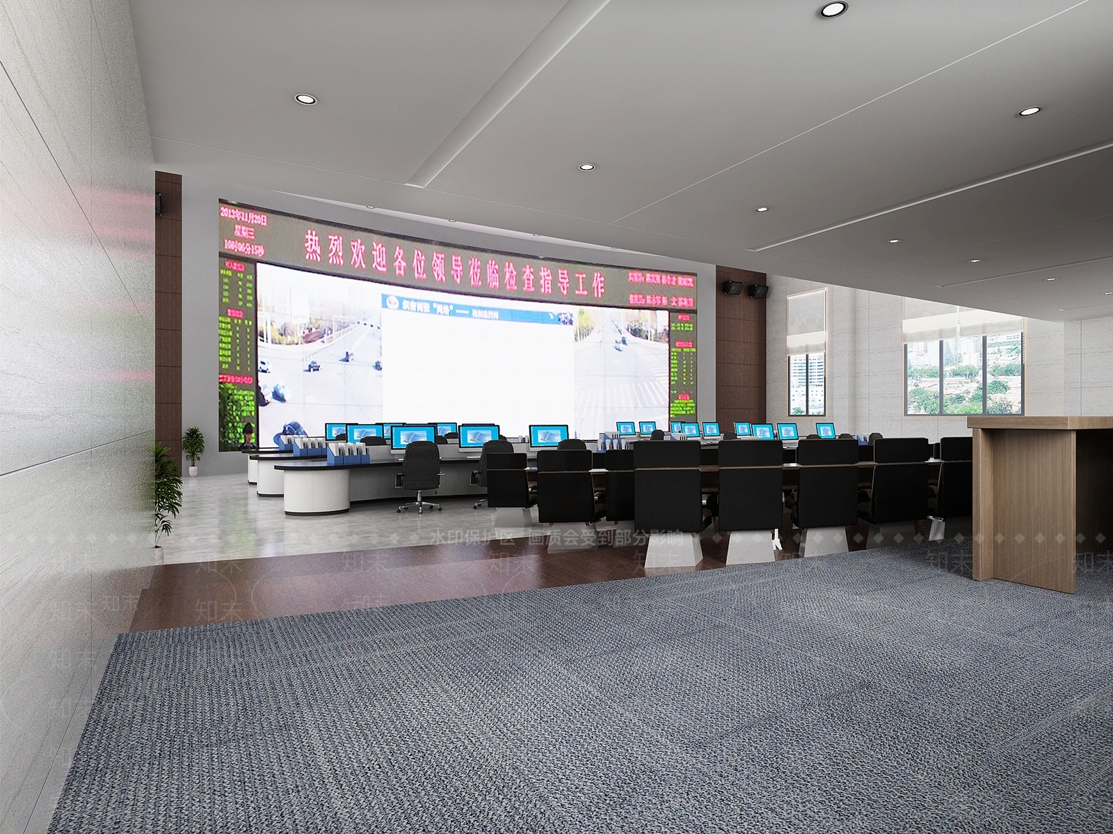 现代办公大厅3D模型下载【ID:1192124600】