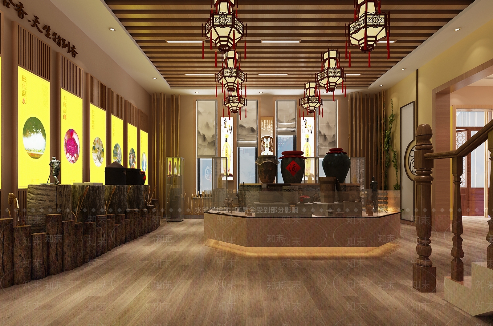 新中式烟酒店3D模型下载【ID:1192124988】