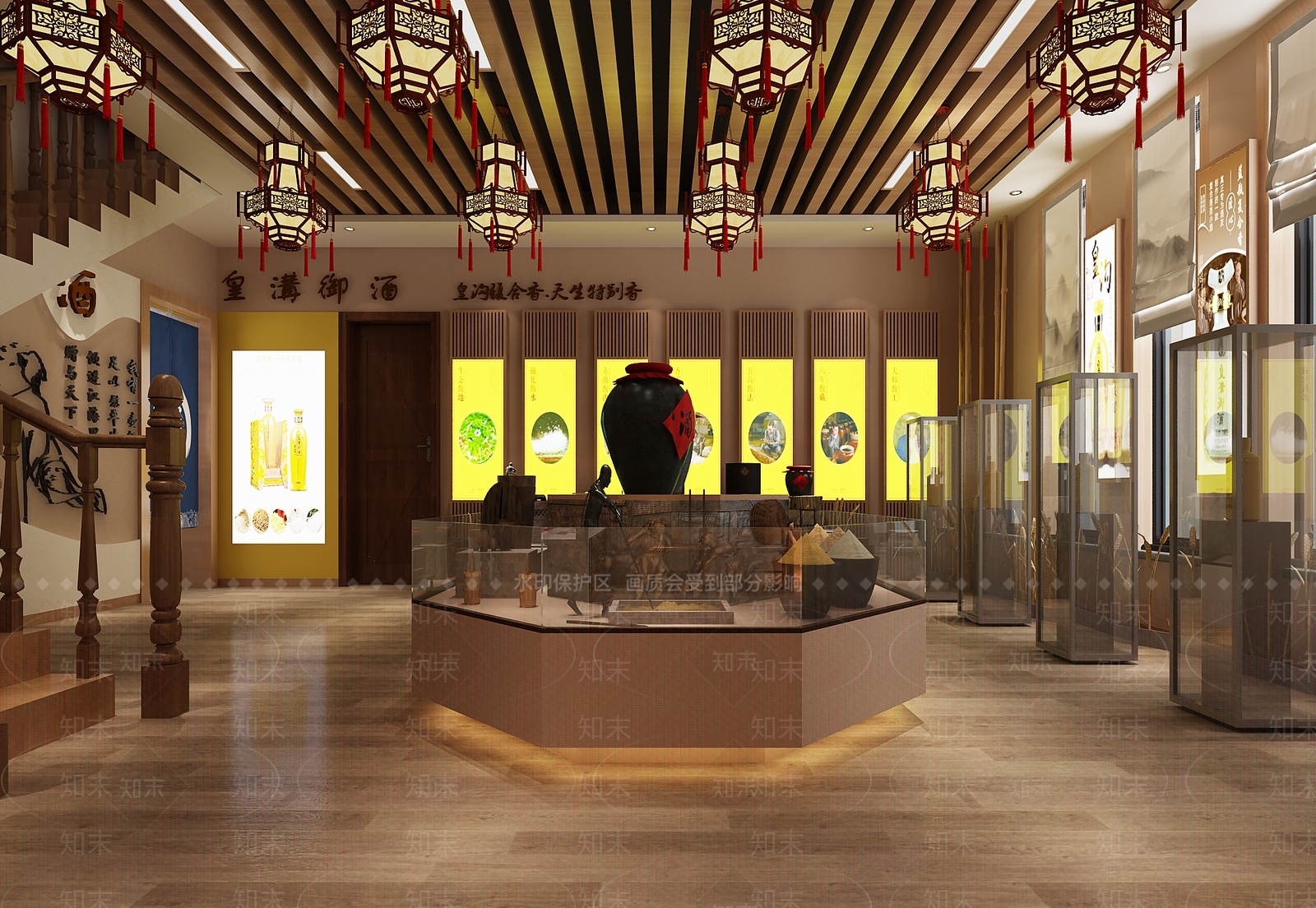 新中式烟酒店3D模型下载【ID:1192124988】