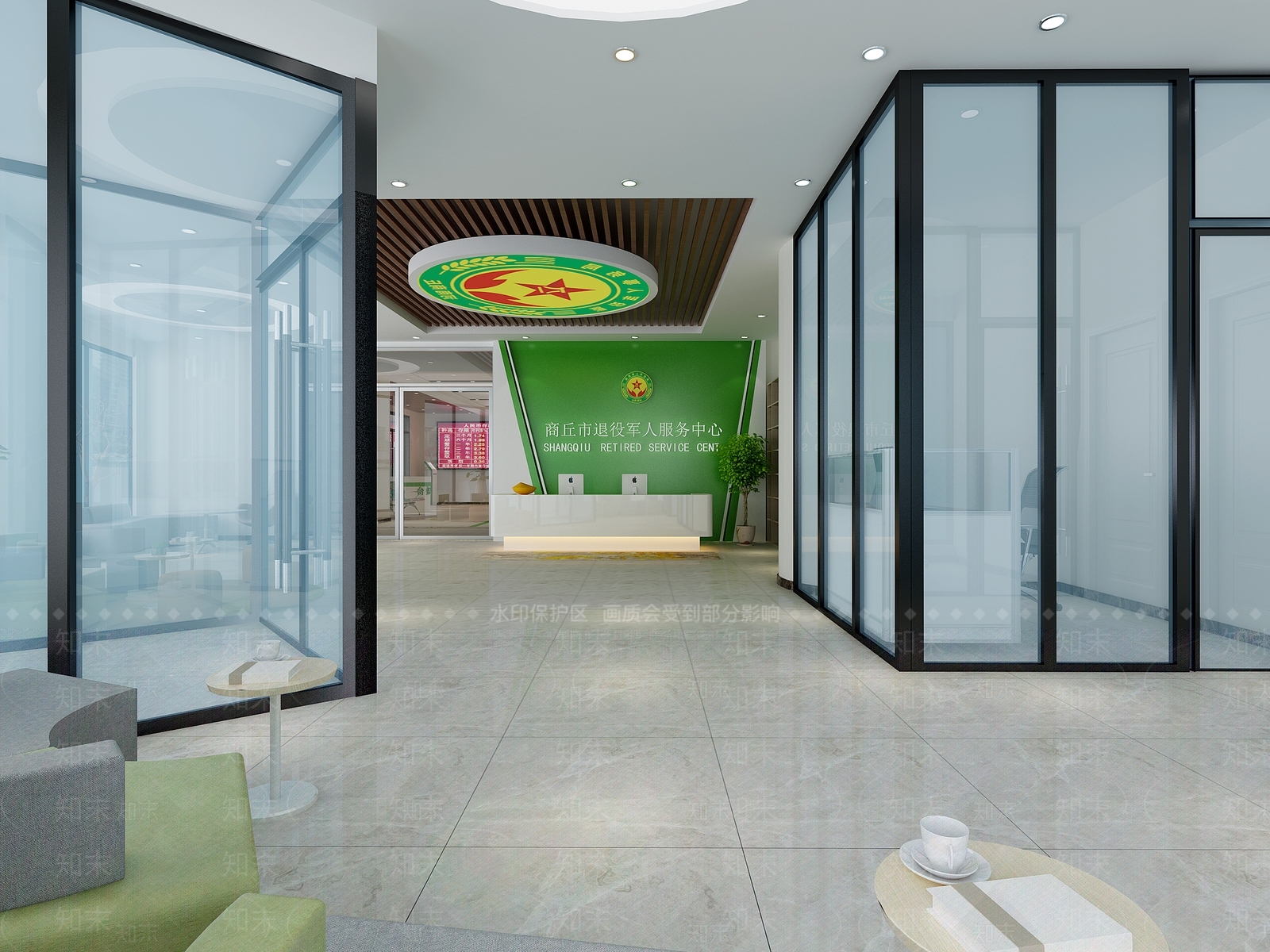 现代办公大厅3D模型下载【ID:1192125074】