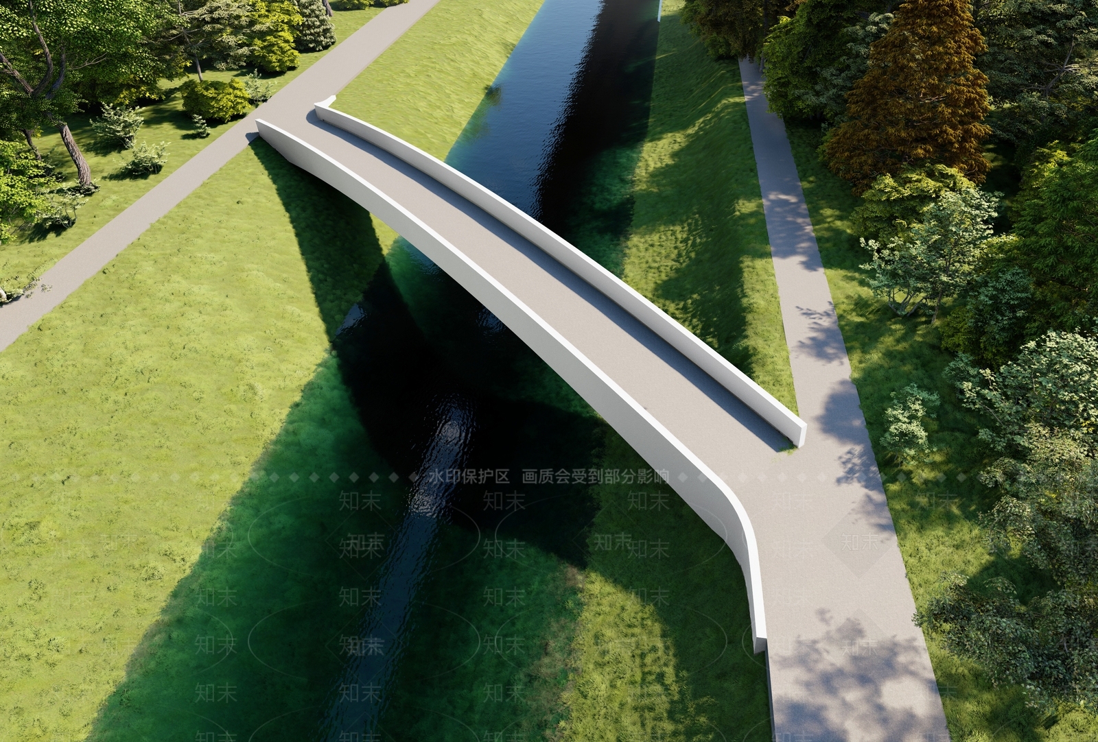 现代景观桥SU模型下载【ID:1192127099】