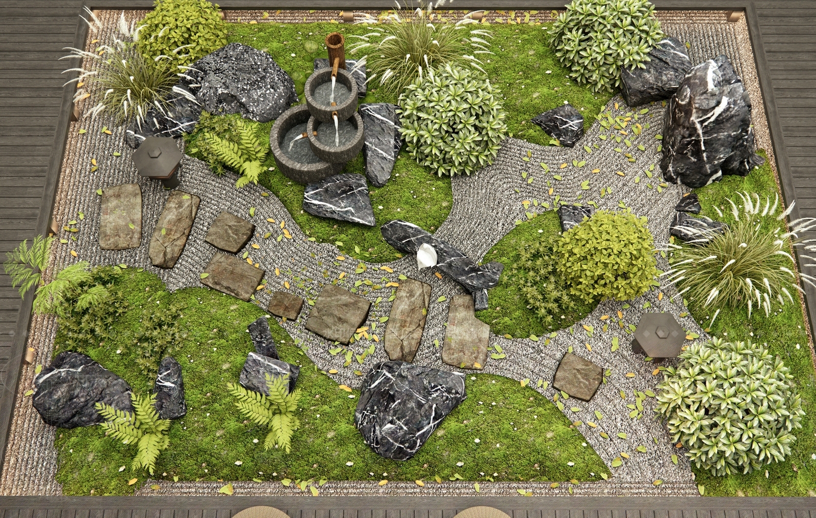 日式新中式庭院3D模型下载【ID:1192127046】