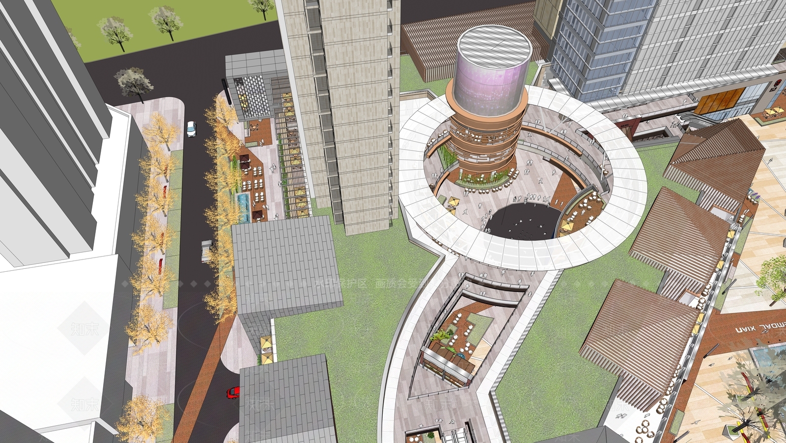 现代商场建筑SU模型下载【ID:1192127155】
