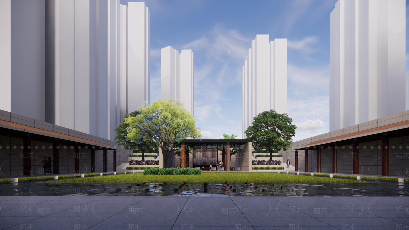 现代小区建筑SU模型下载【ID:1192133097】