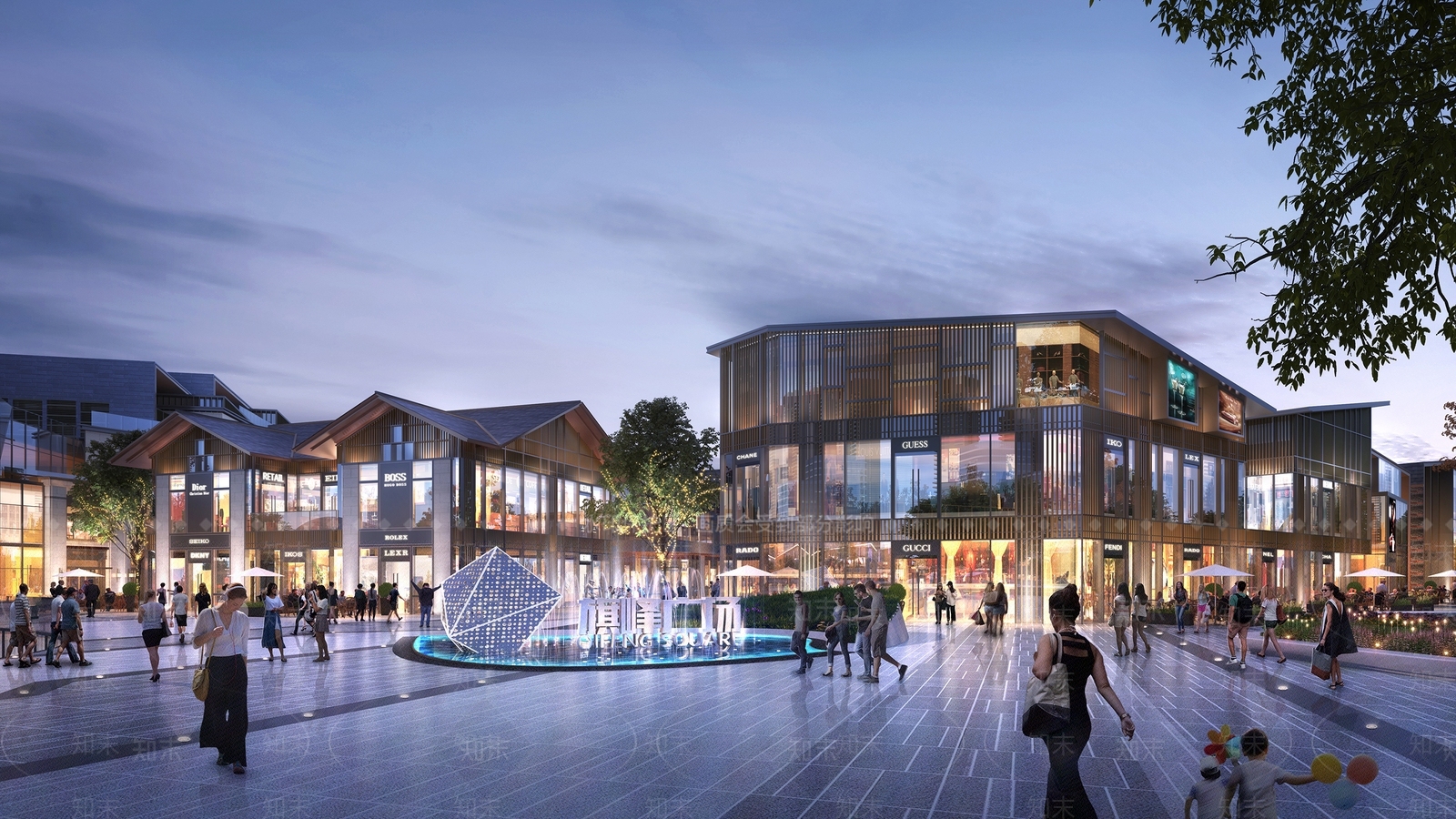 新中式中式商业街3D模型下载【ID:1192135099】