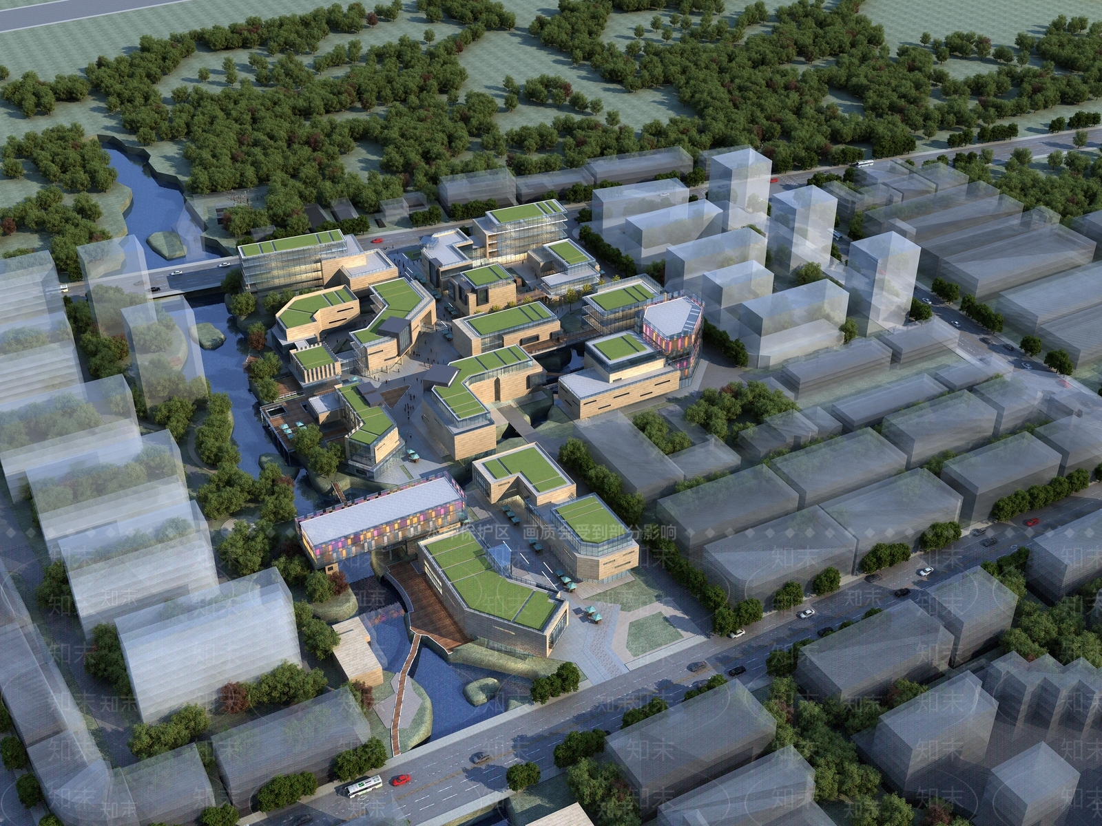现代商业街3D模型下载【ID:1192135638】