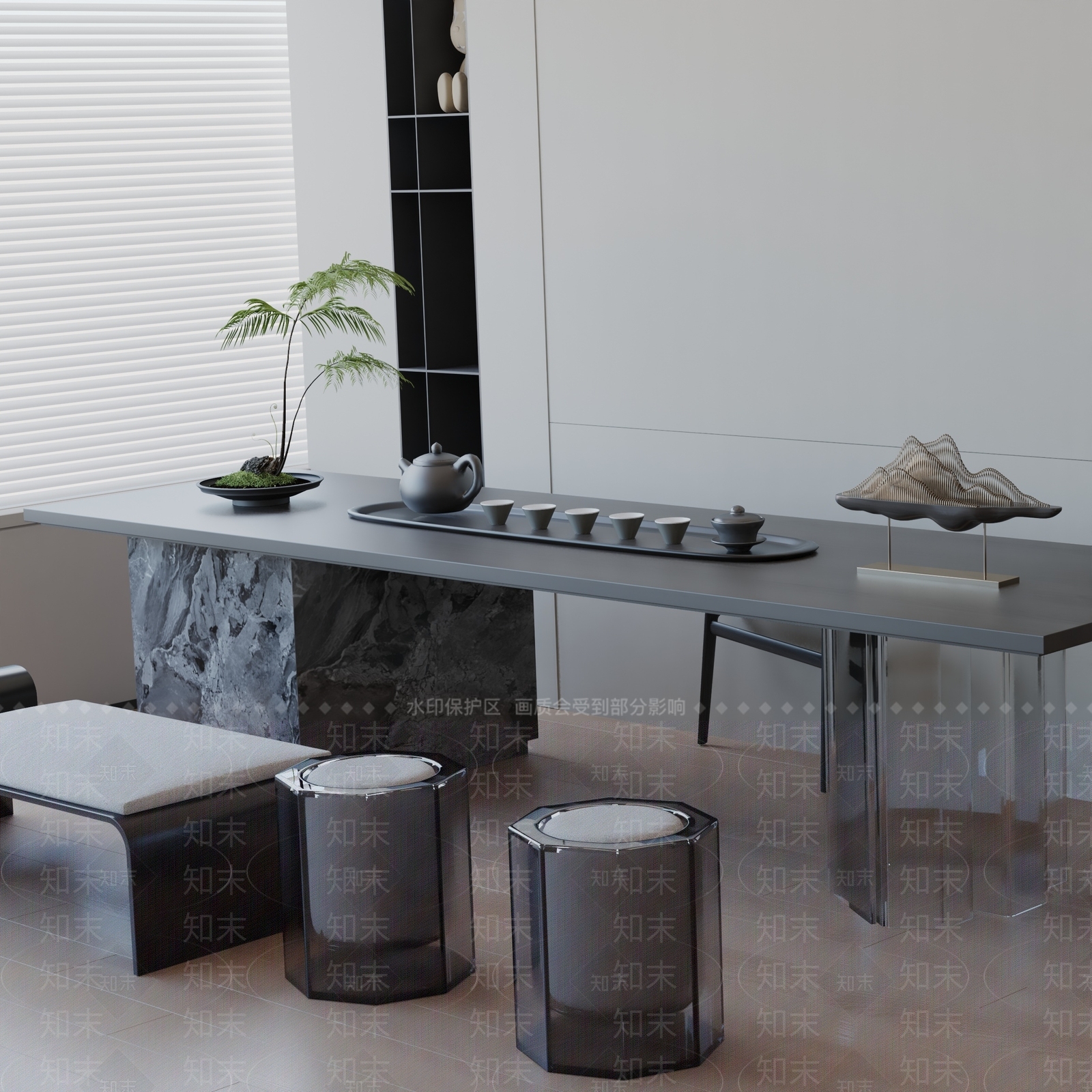 现代茶室3D模型下载【ID:1192135860】