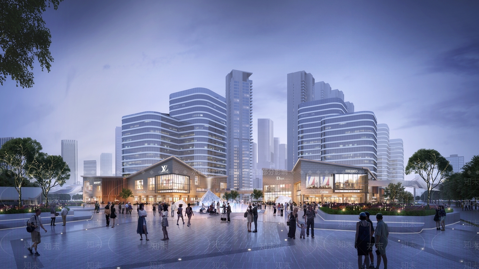 新中式中式商业街3D模型下载【ID:1192136589】