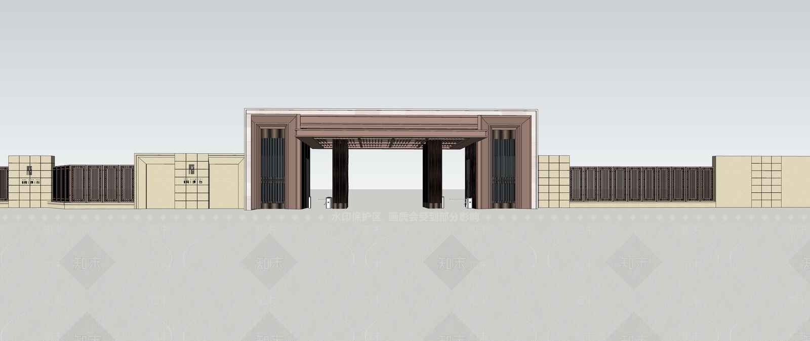法式现代入口大门SU模型下载【ID:1192137570】