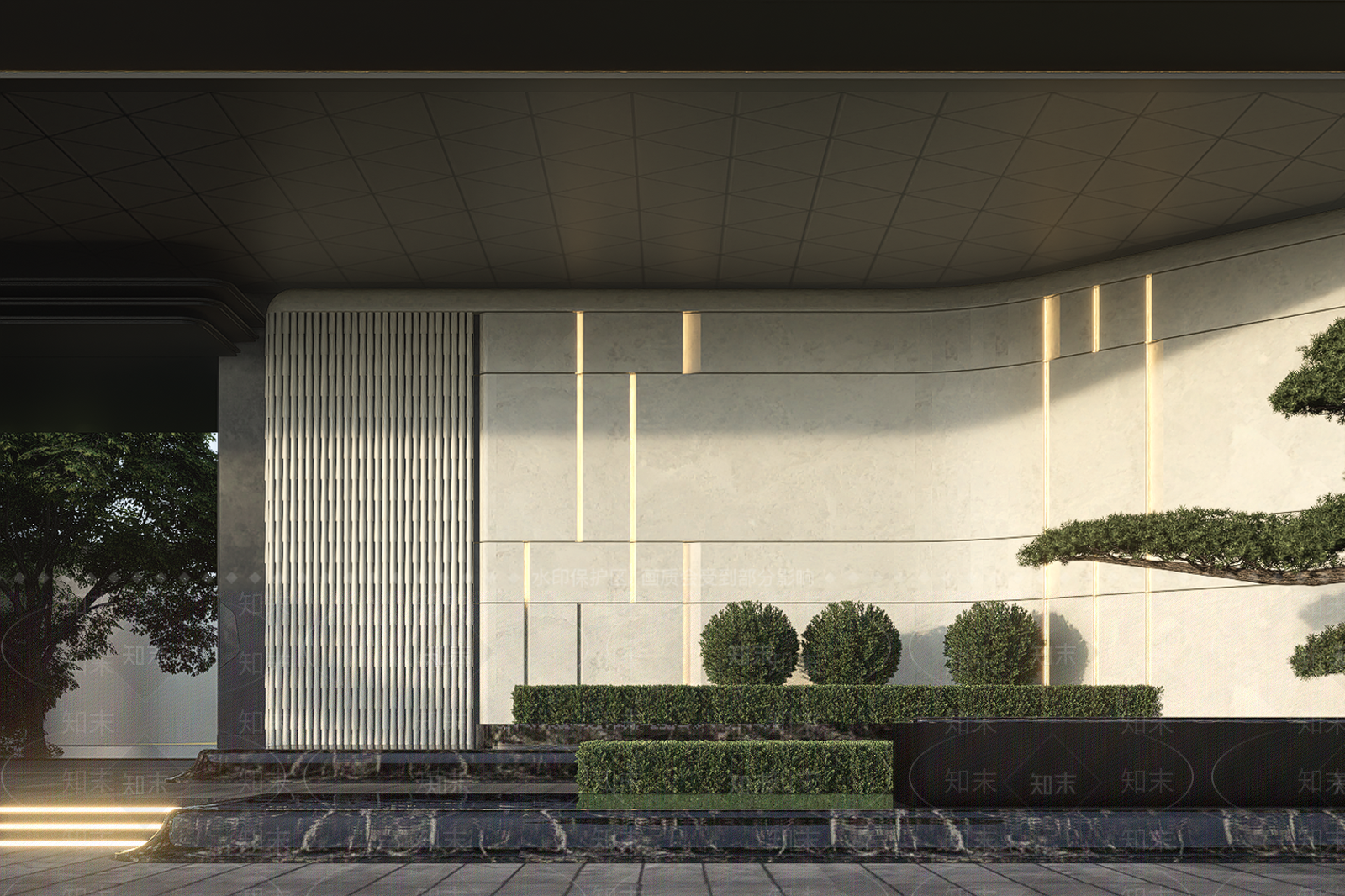 现代轻奢小区建筑SU模型下载【ID:1192138793】