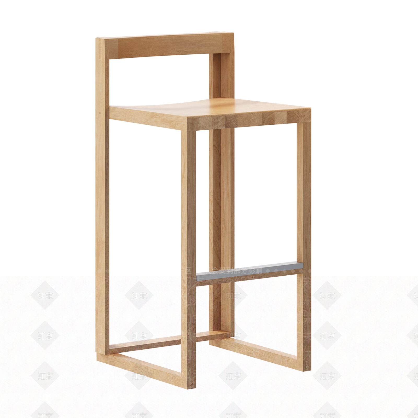 极简北欧吧椅3D模型下载【ID:1192139533】