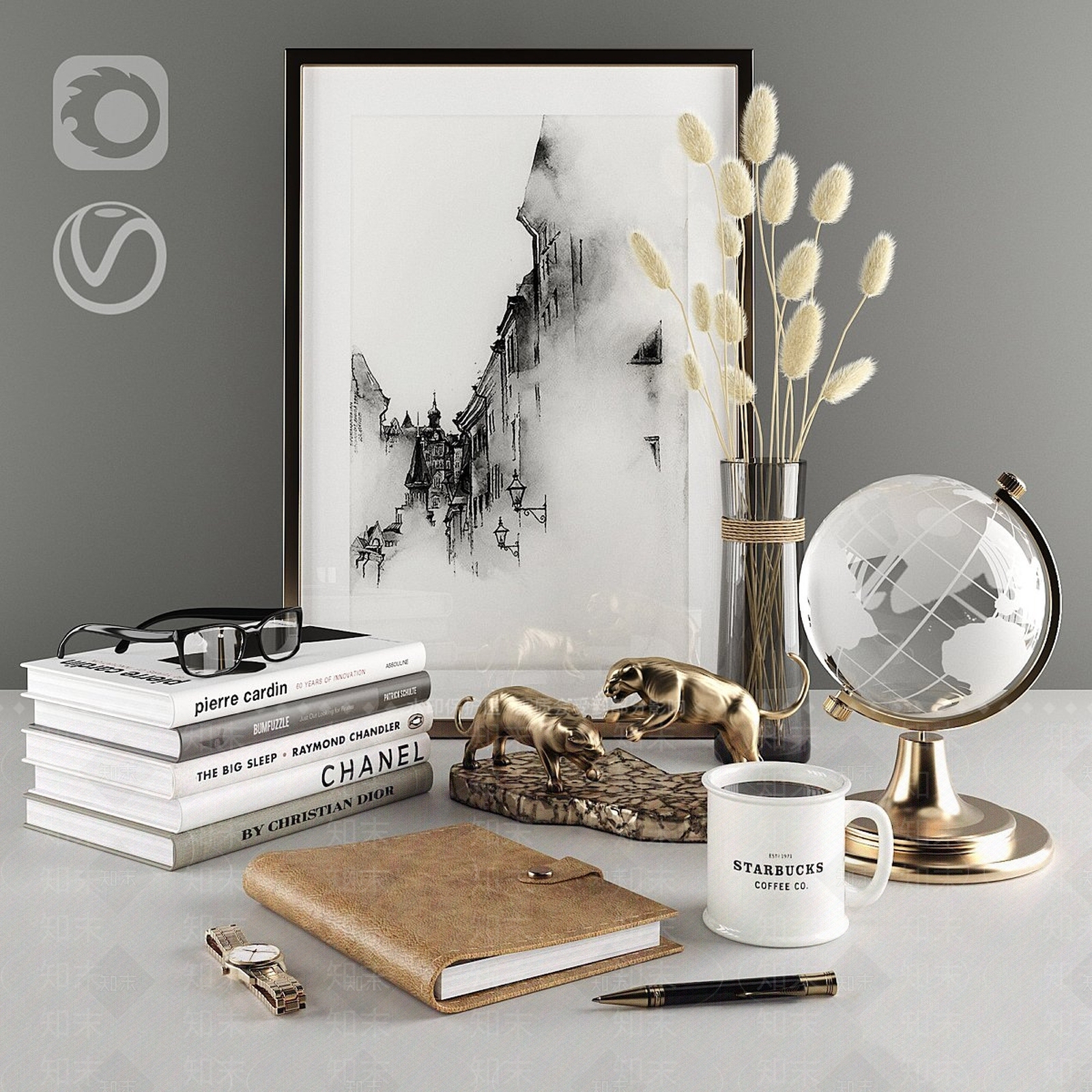 摆件组合3D模型下载【ID:1192140226】