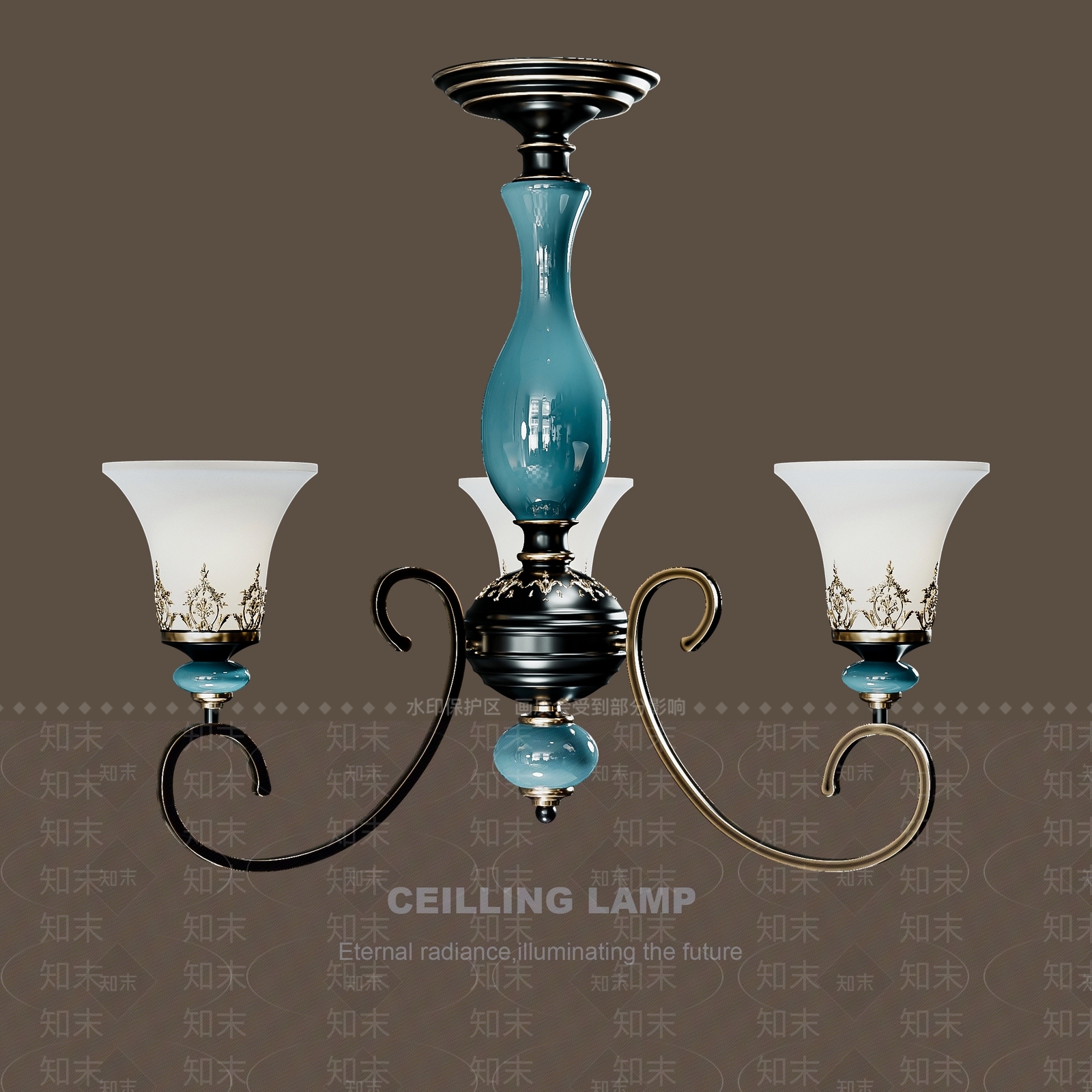 美式复古餐厅吊灯3D模型下载【ID:1192142938】