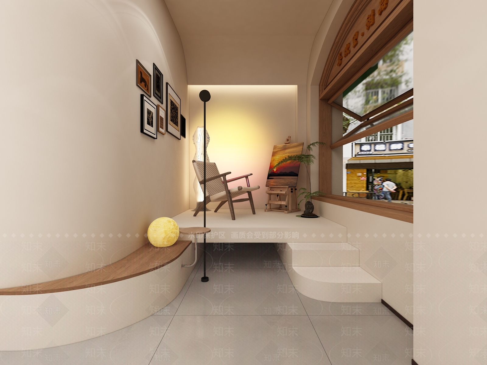 奶油简约甜品面包店3D模型下载【ID:1192143509】