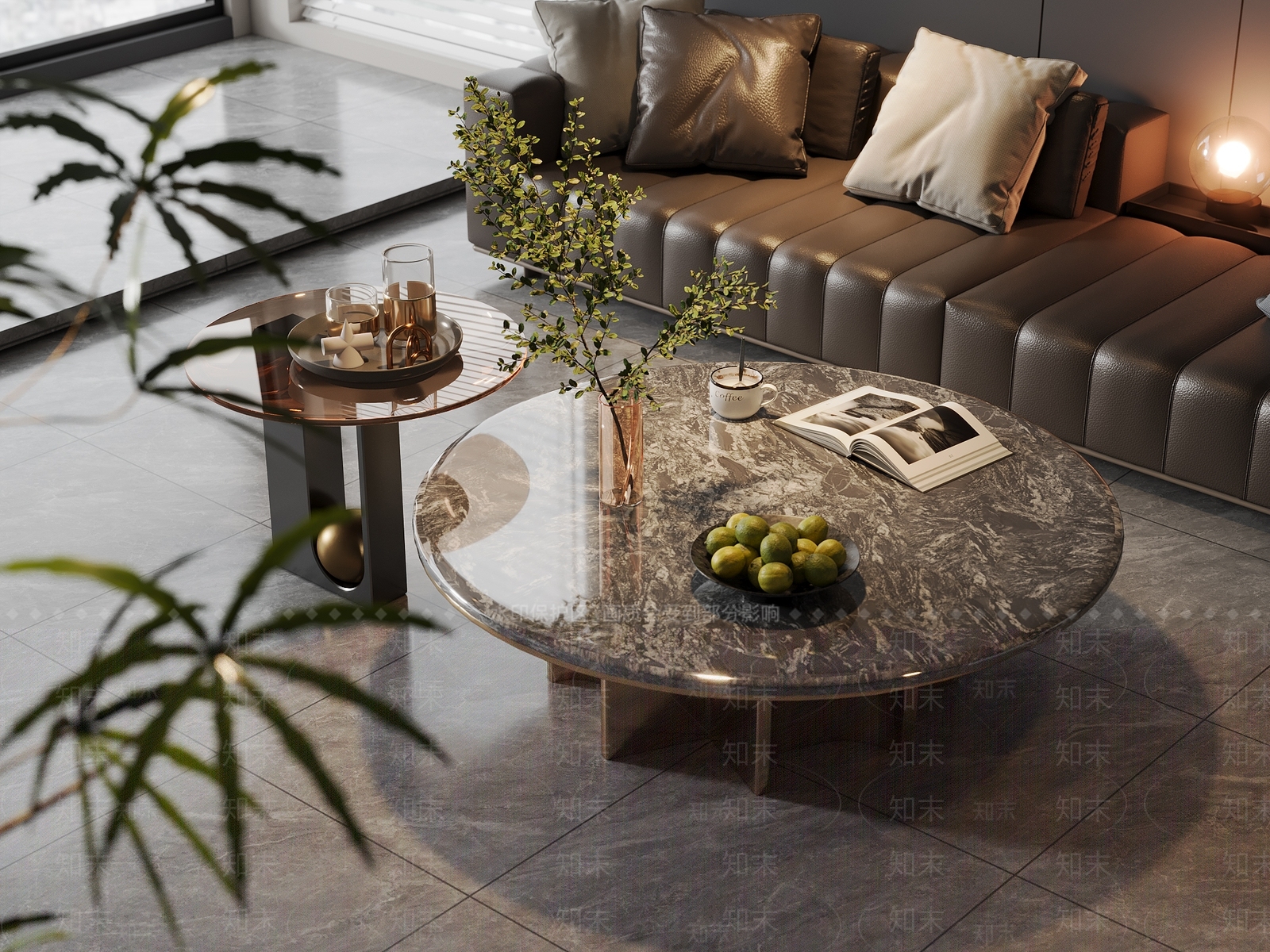 现代轻奢茶几SU模型下载【ID:1192144018】