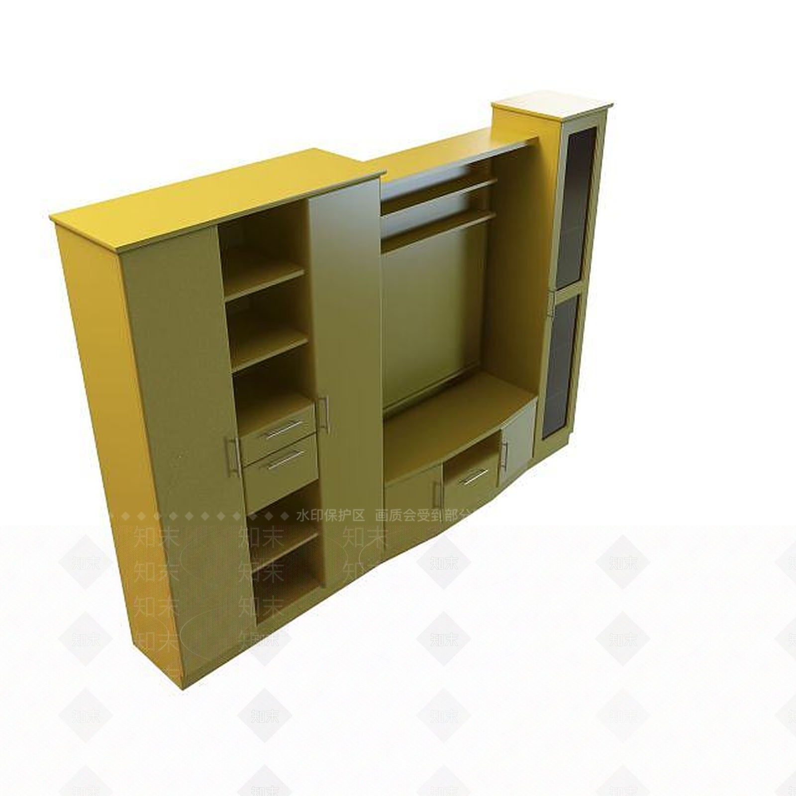 现代衣柜3D模型下载【ID:1199354968】