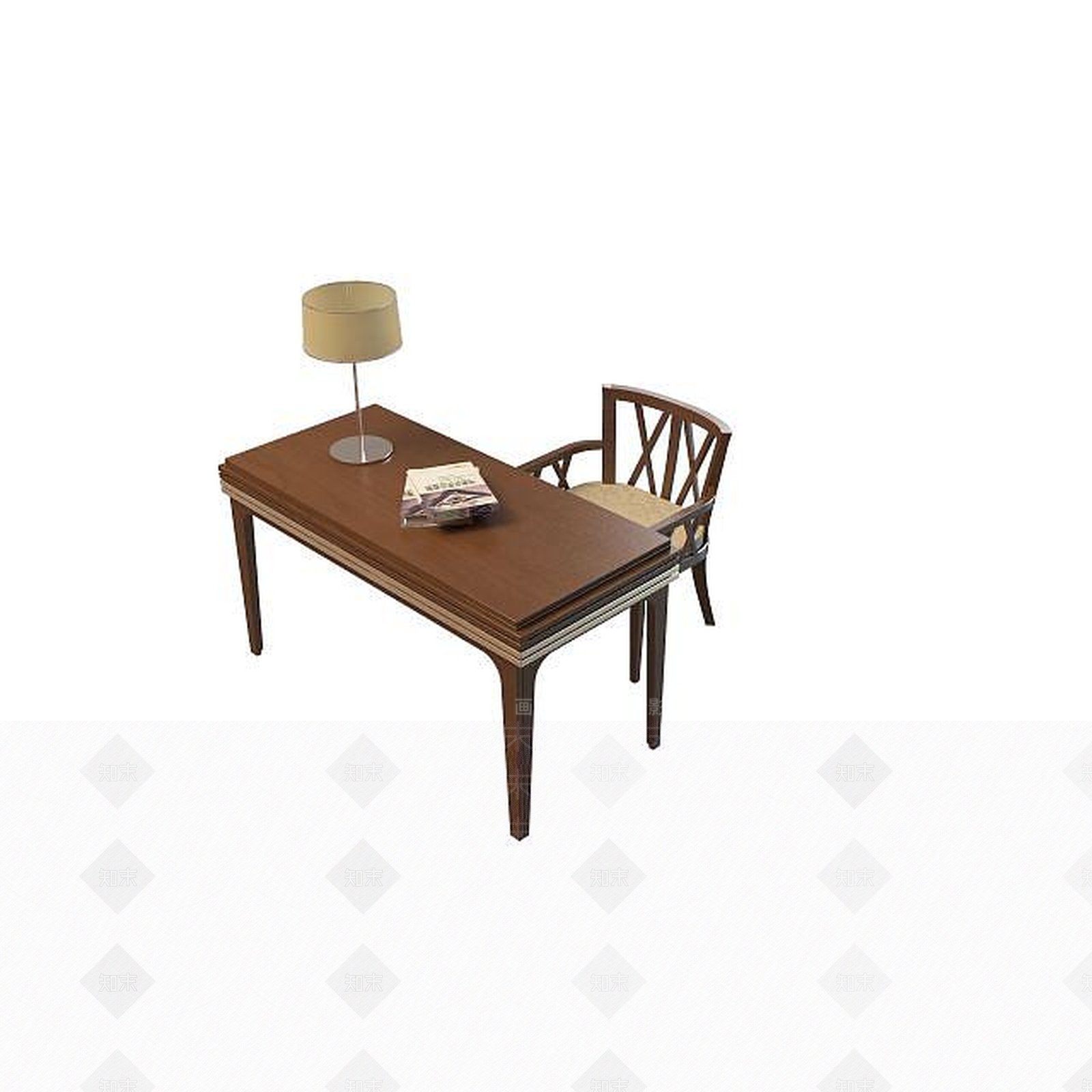 现代书桌椅3D模型下载【ID:1192148215】