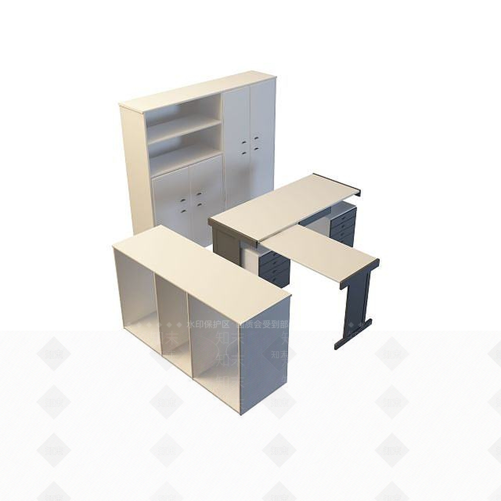 现代书桌3D模型下载【ID:1199350662】