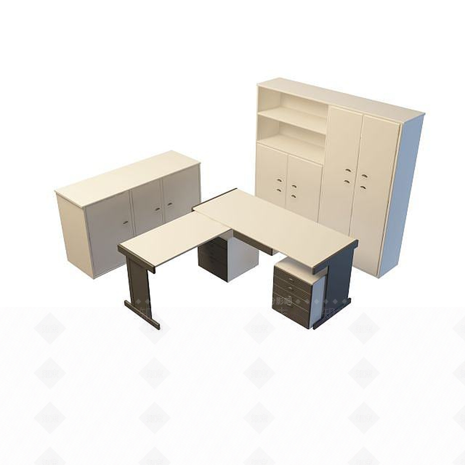 现代书桌3D模型下载【ID:1199350662】