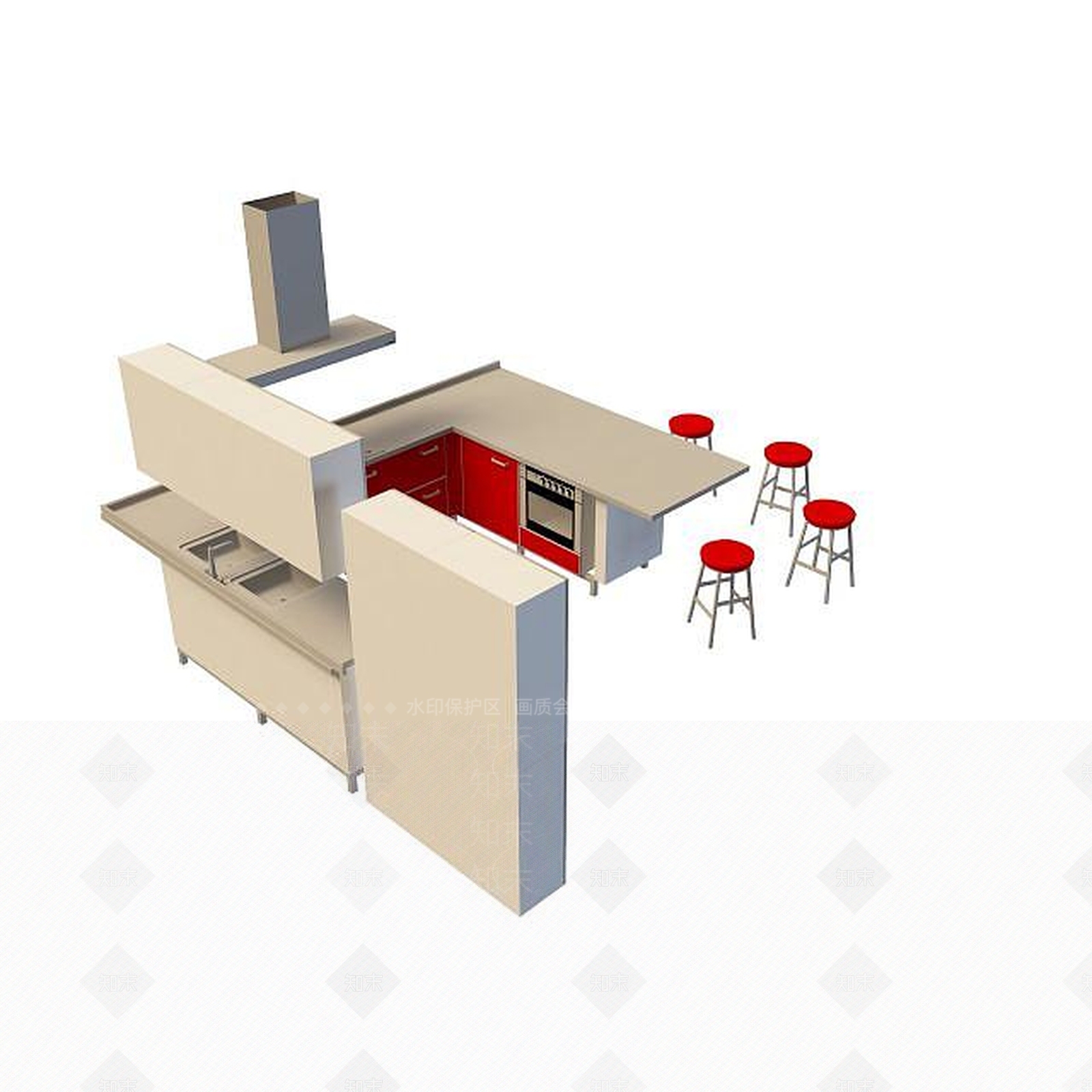 现代厨具3D模型下载【ID:1199354322】