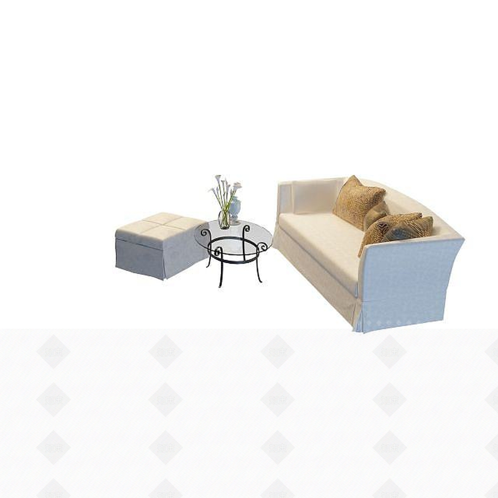 现代双人沙发3D模型下载【ID:1192149129】