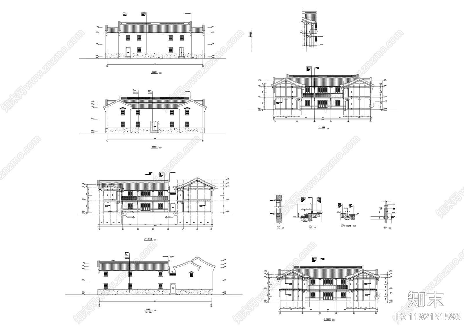 其他古建筑cad施工图下载【ID:1192151596】