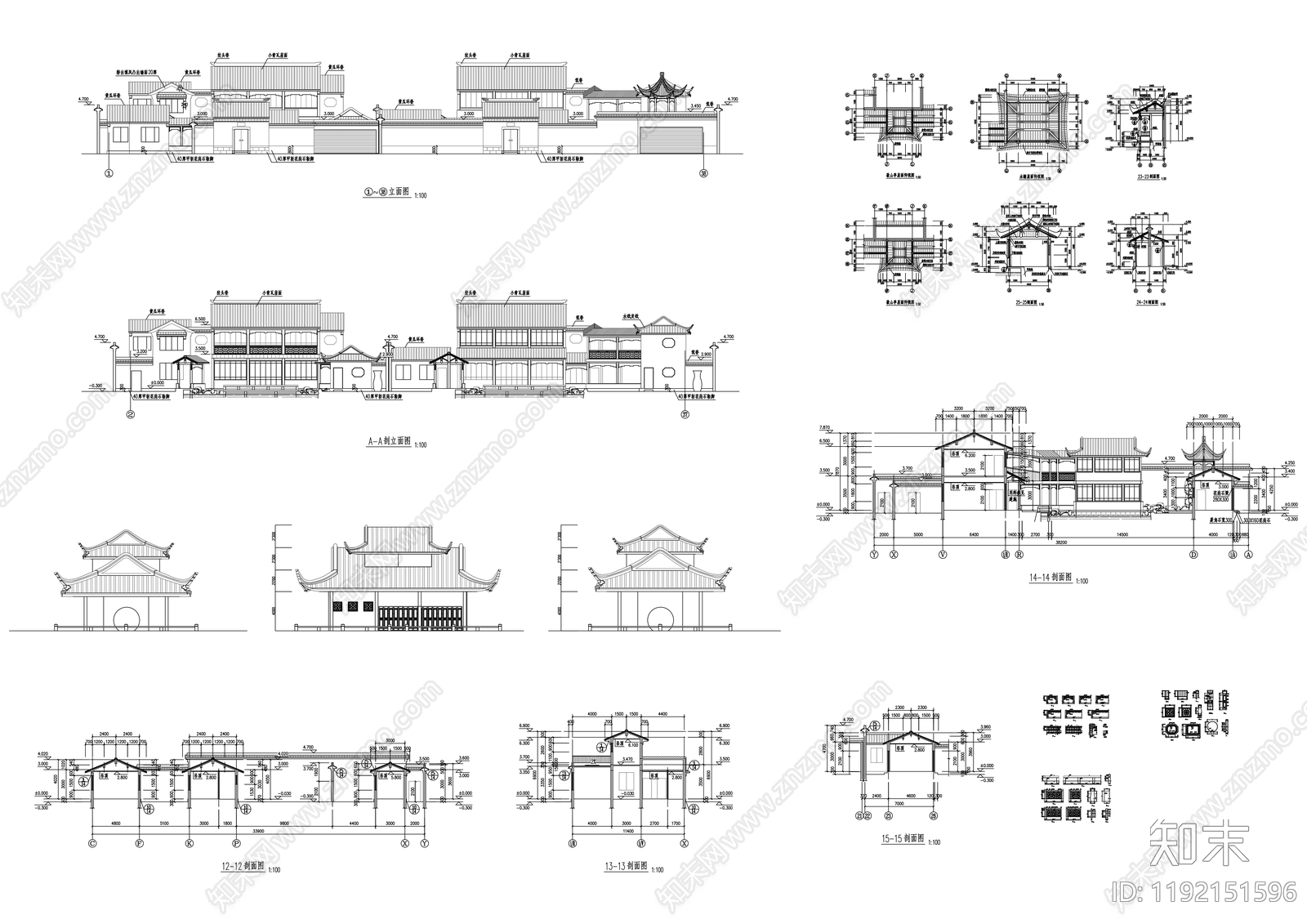 其他古建筑cad施工图下载【ID:1192151596】