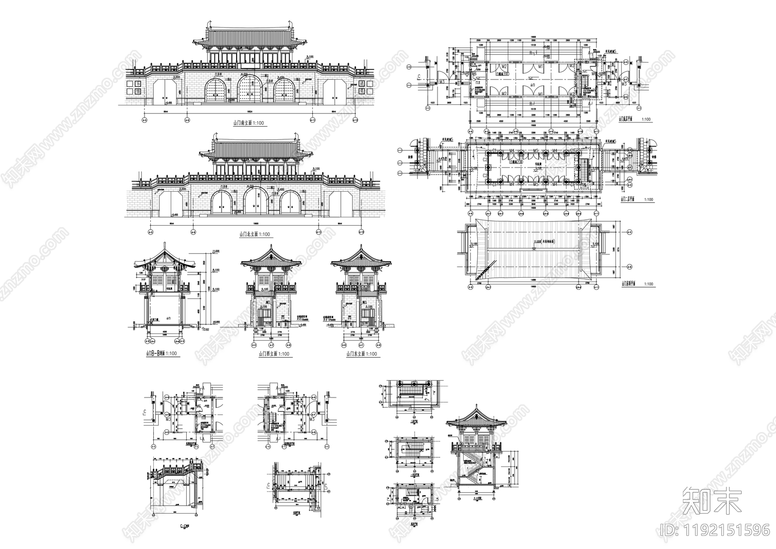 其他古建筑cad施工图下载【ID:1192151596】