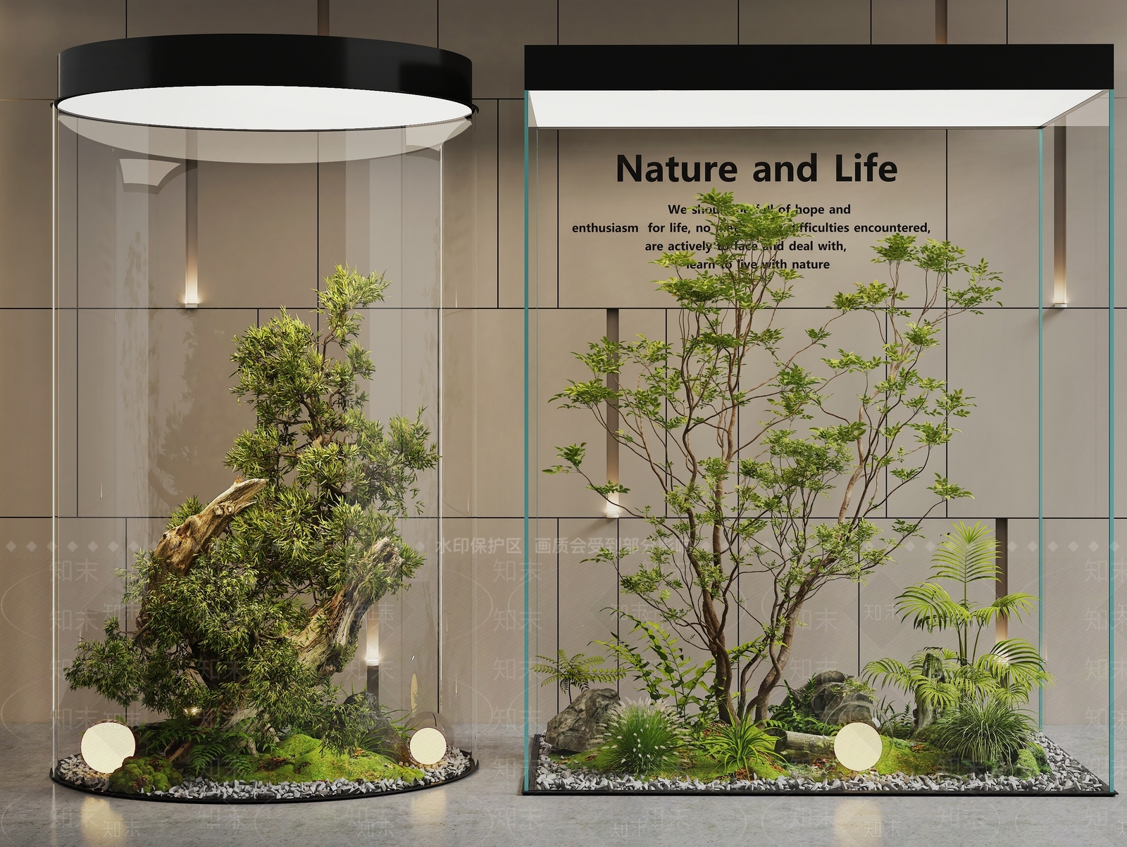 现代室内景观SU模型下载【ID:1192152988】