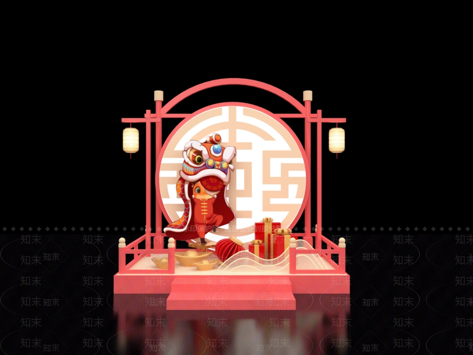 新中式中式美陈3D模型下载【ID:1192162009】