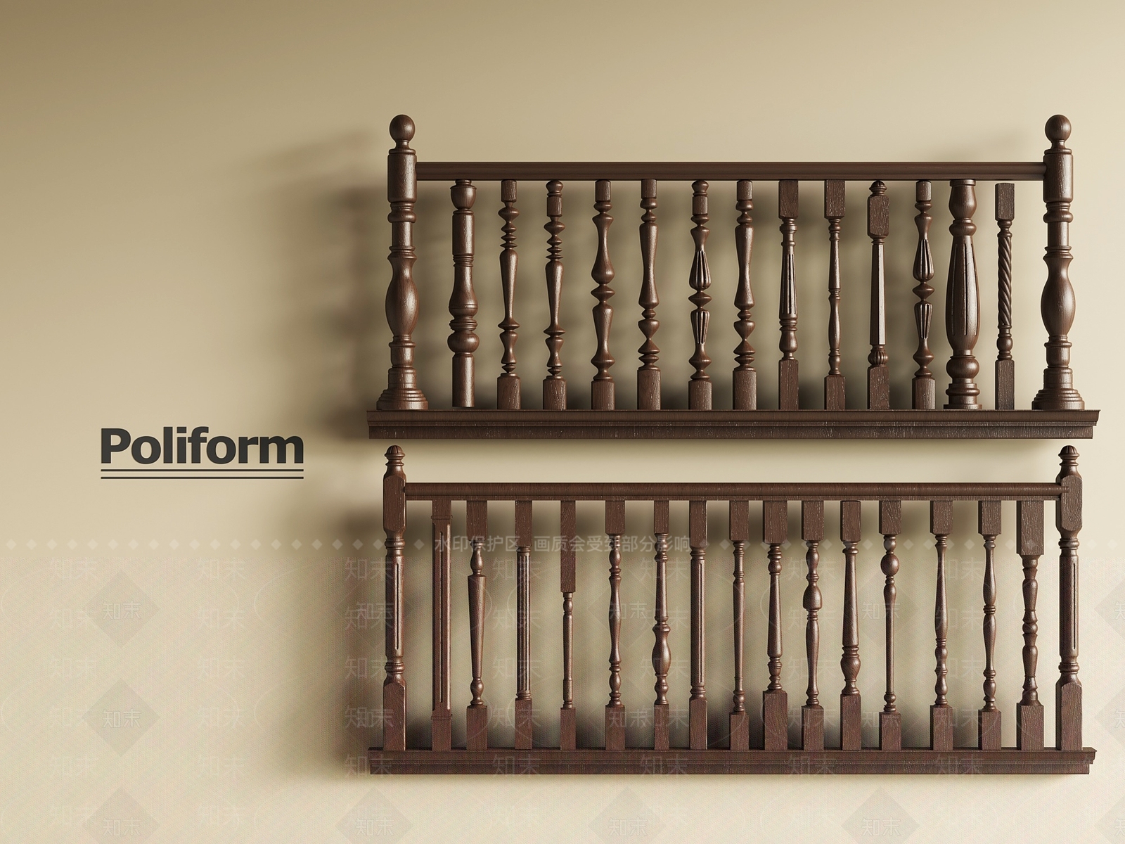 美式围栏护栏SU模型下载【ID:1192162042】